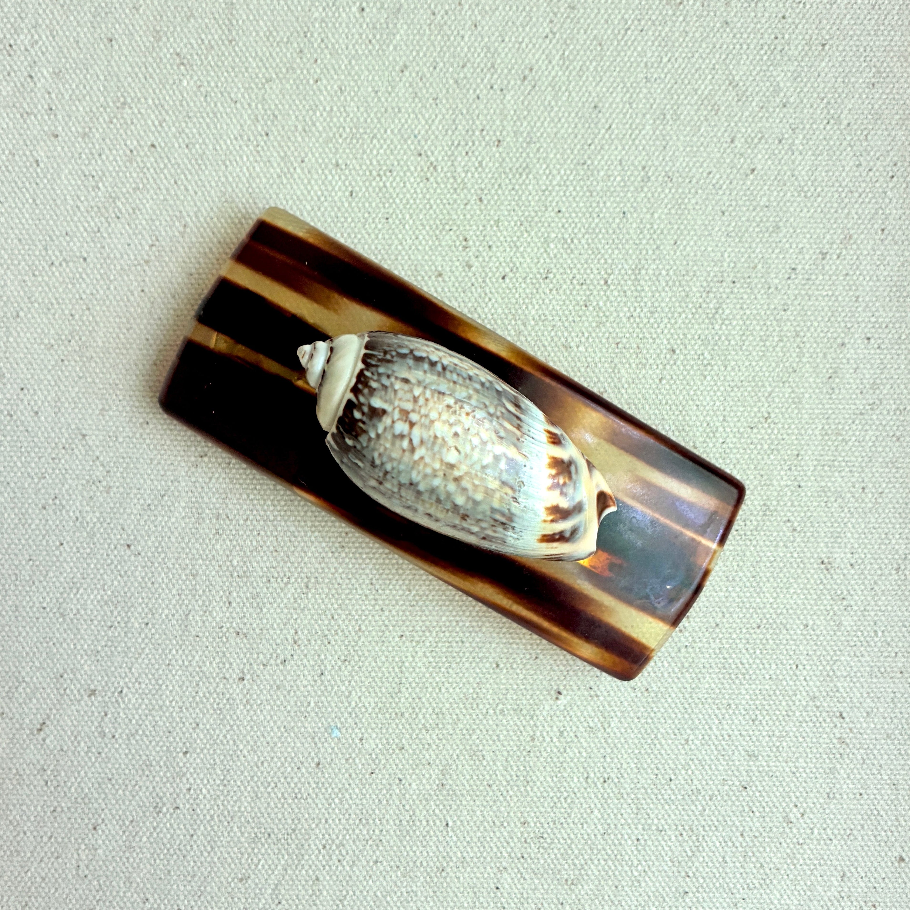 Vintage French Shell & Tortoiseshell Hair Clip