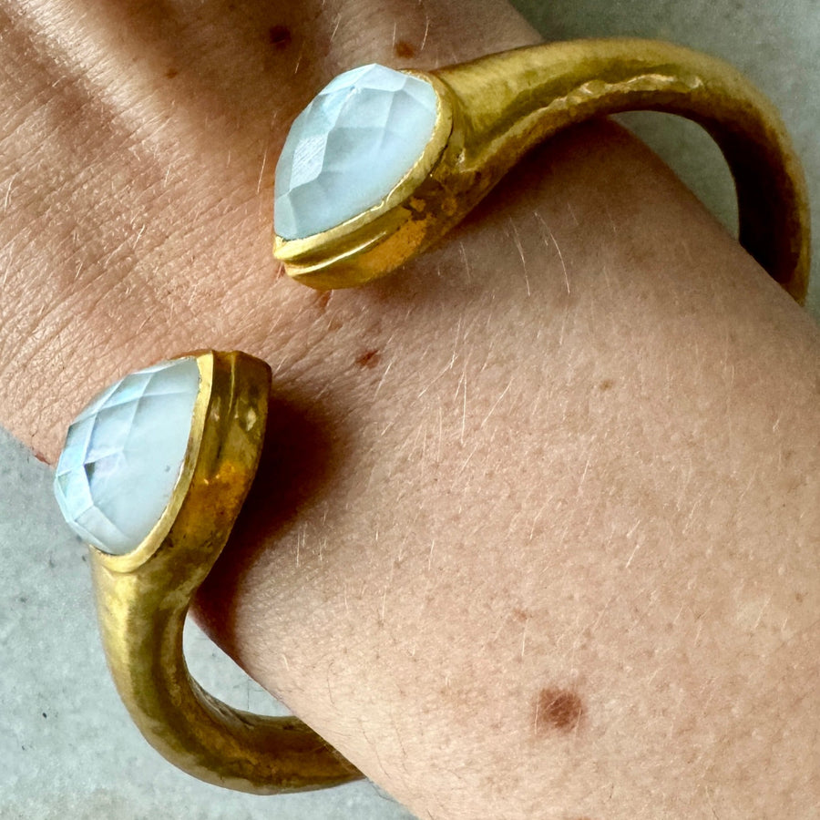 Julie Vos 24K Gold & Glass Hinged Bracelet