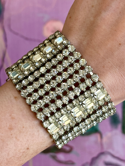 1950s Glam Diamond Crystal Bracelet