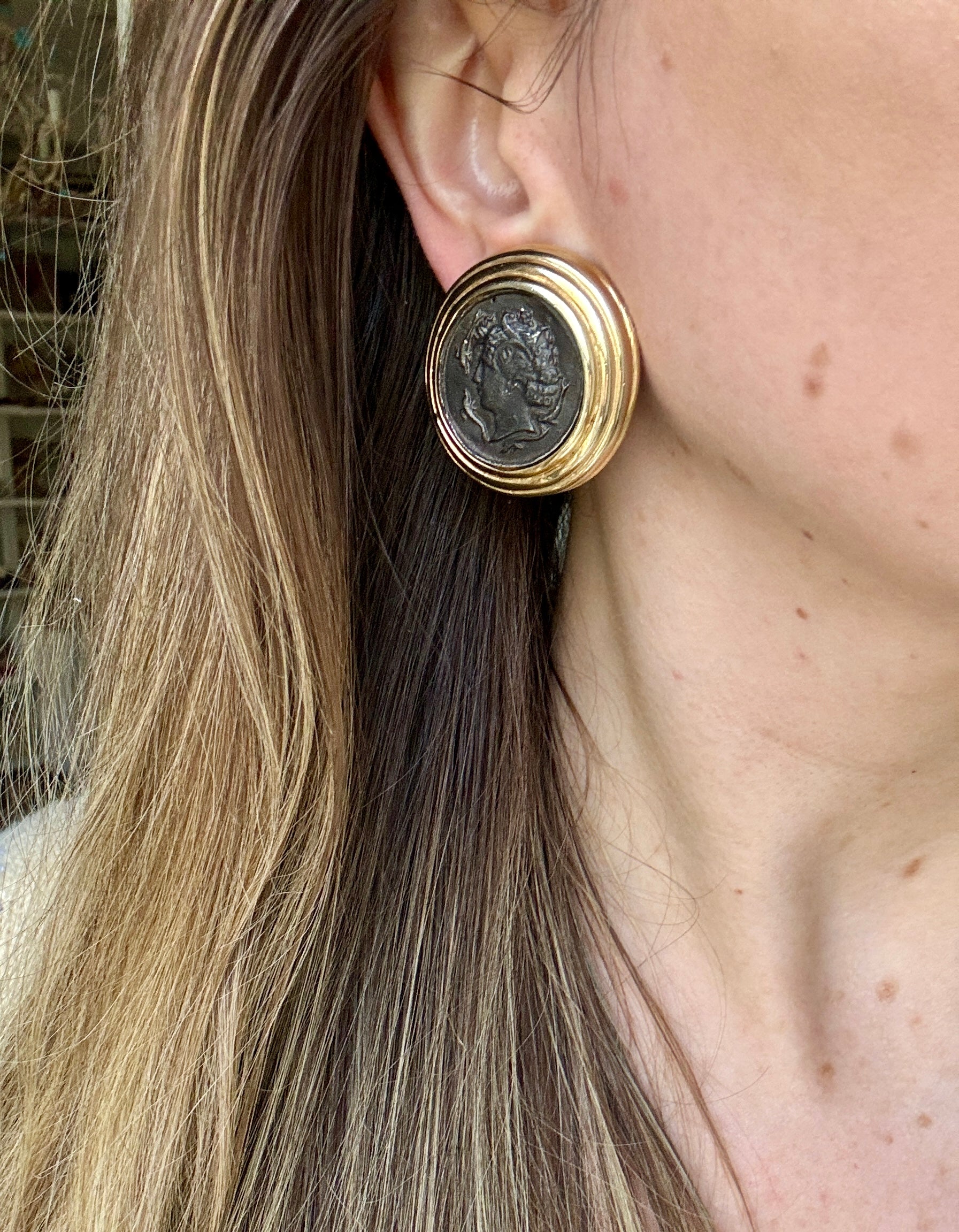 Designer Maresca Roman Coin Earrings