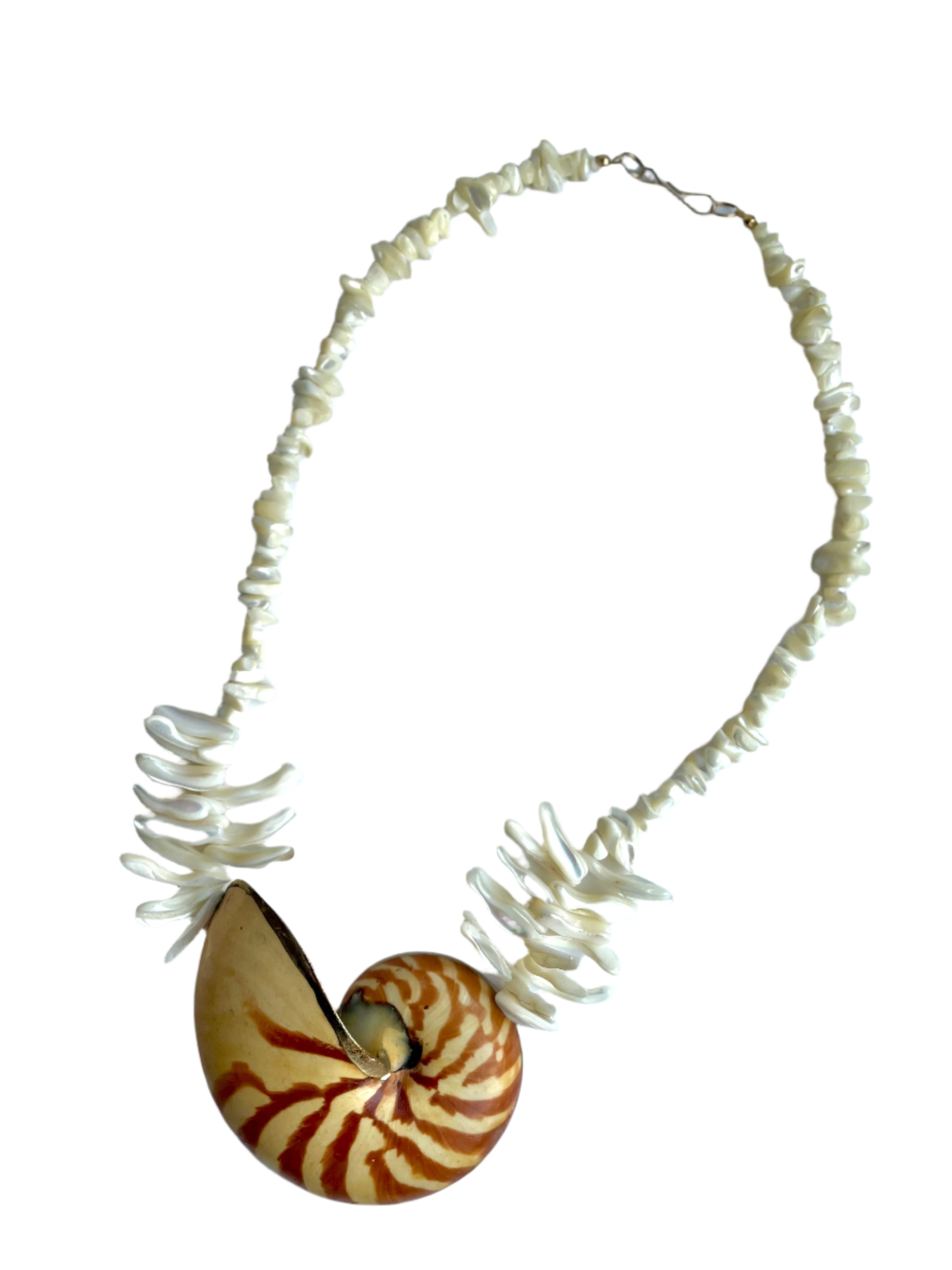 Fabulous Huge Nautilus Shell Statement Necklace