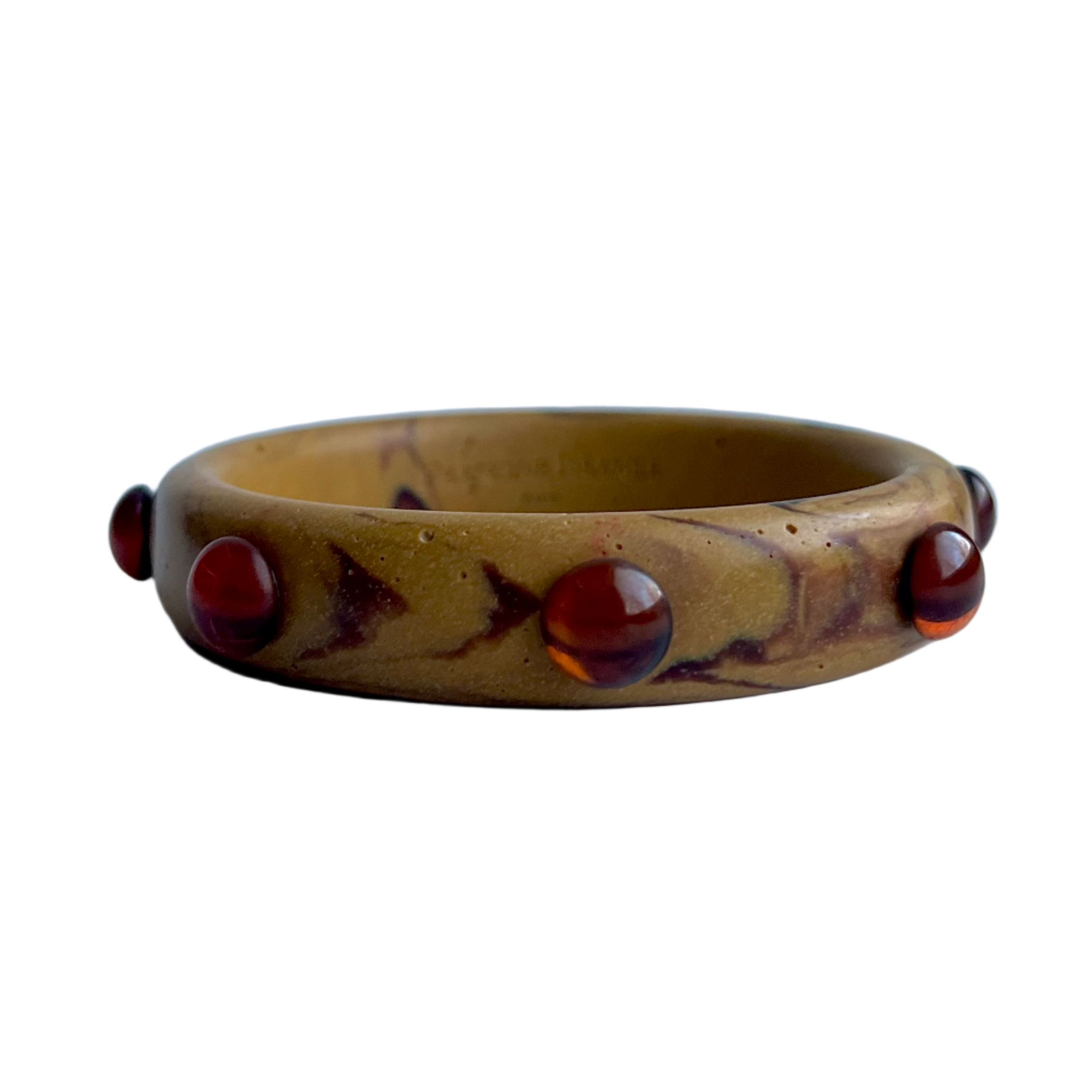 Wood Inspired Resin Italian Bangle Bracelet