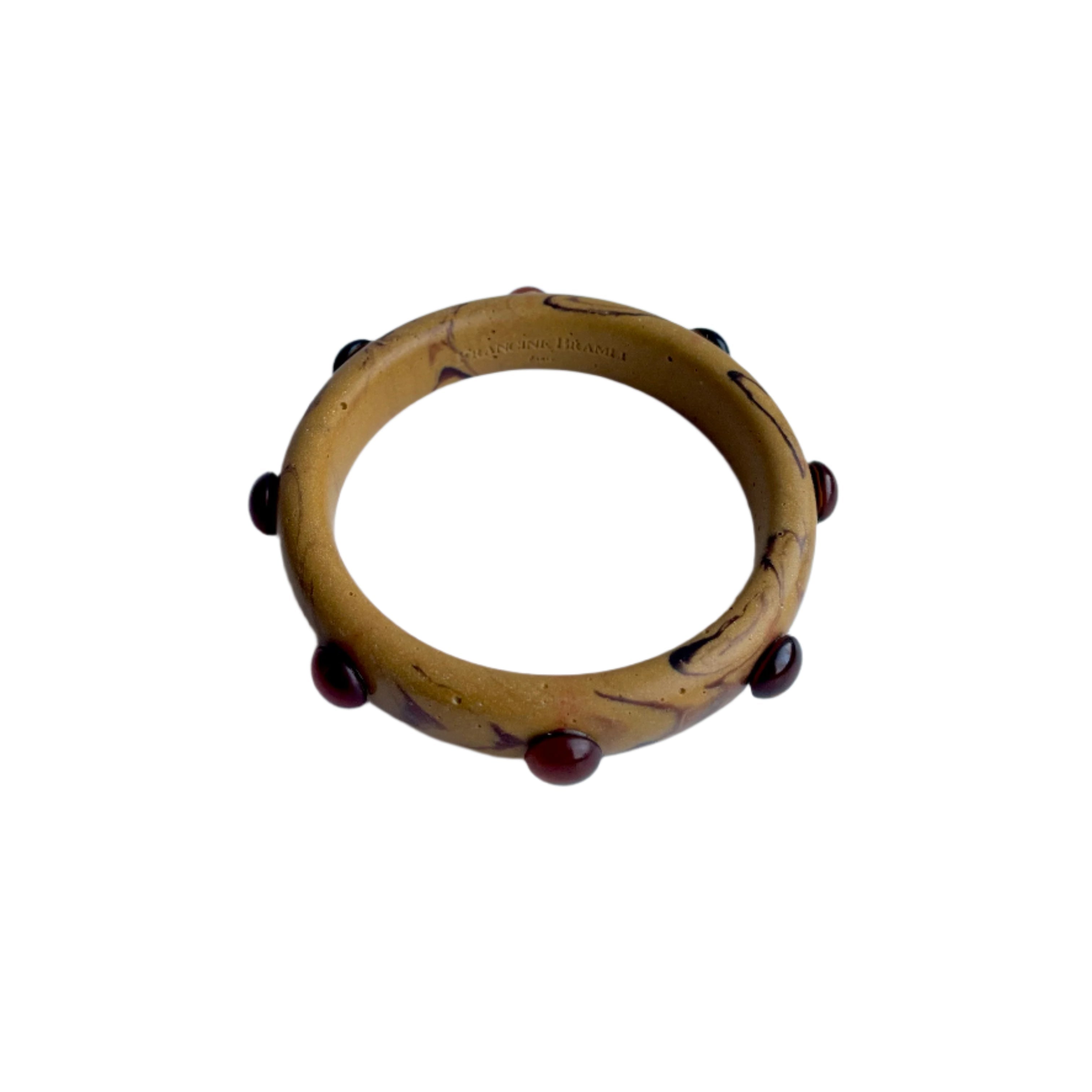 Wood Inspired Resin Italian Bangle Bracelet