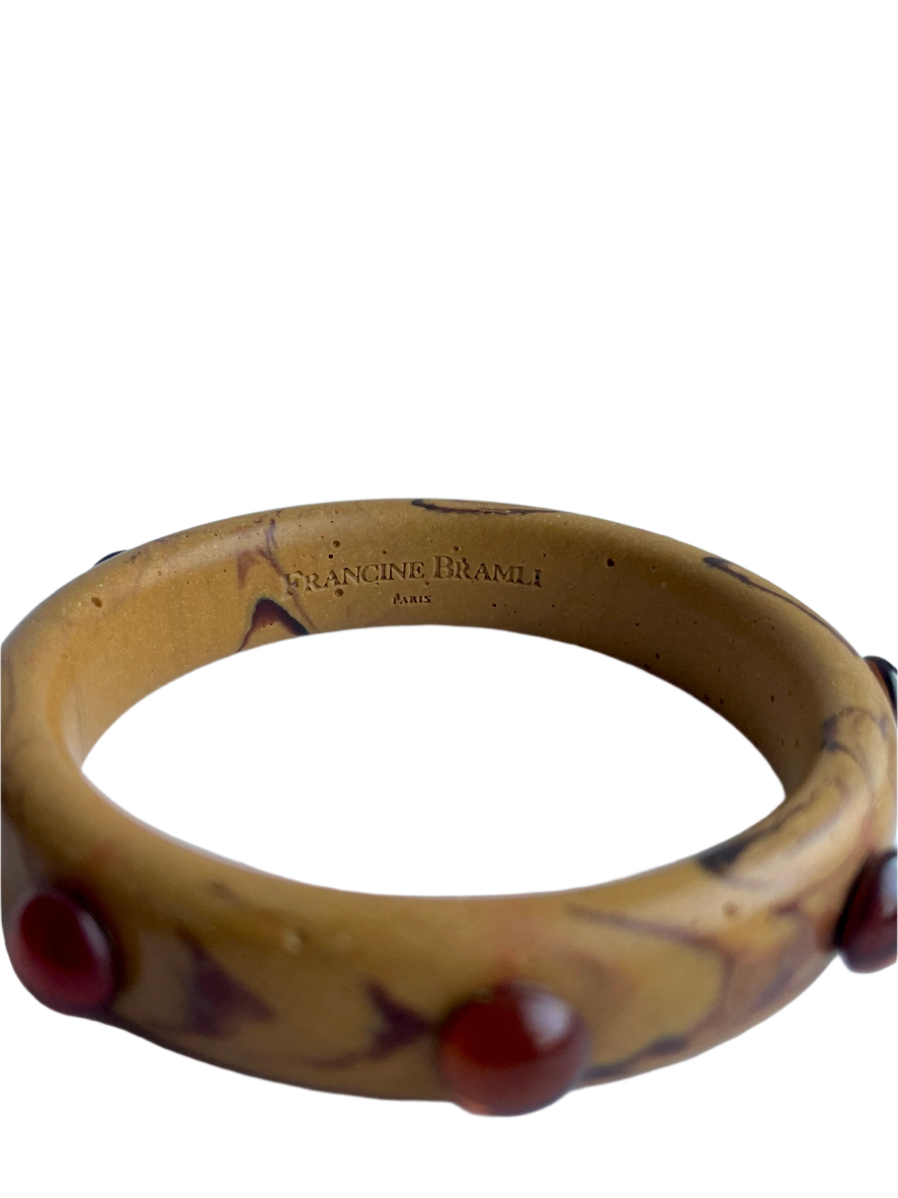 Wood Inspired Resin Italian Bangle Bracelet