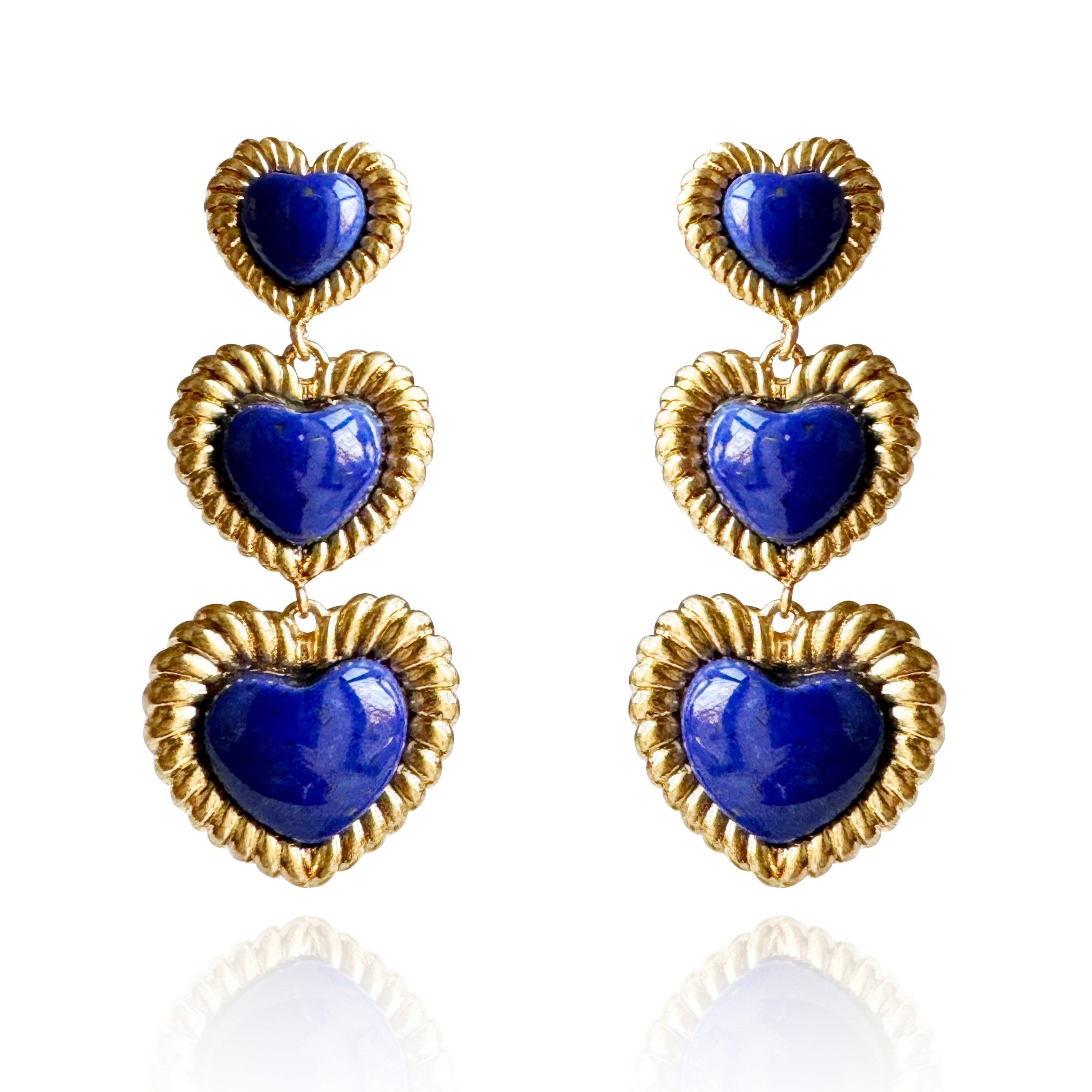 Sloan Triple Heart Earrings