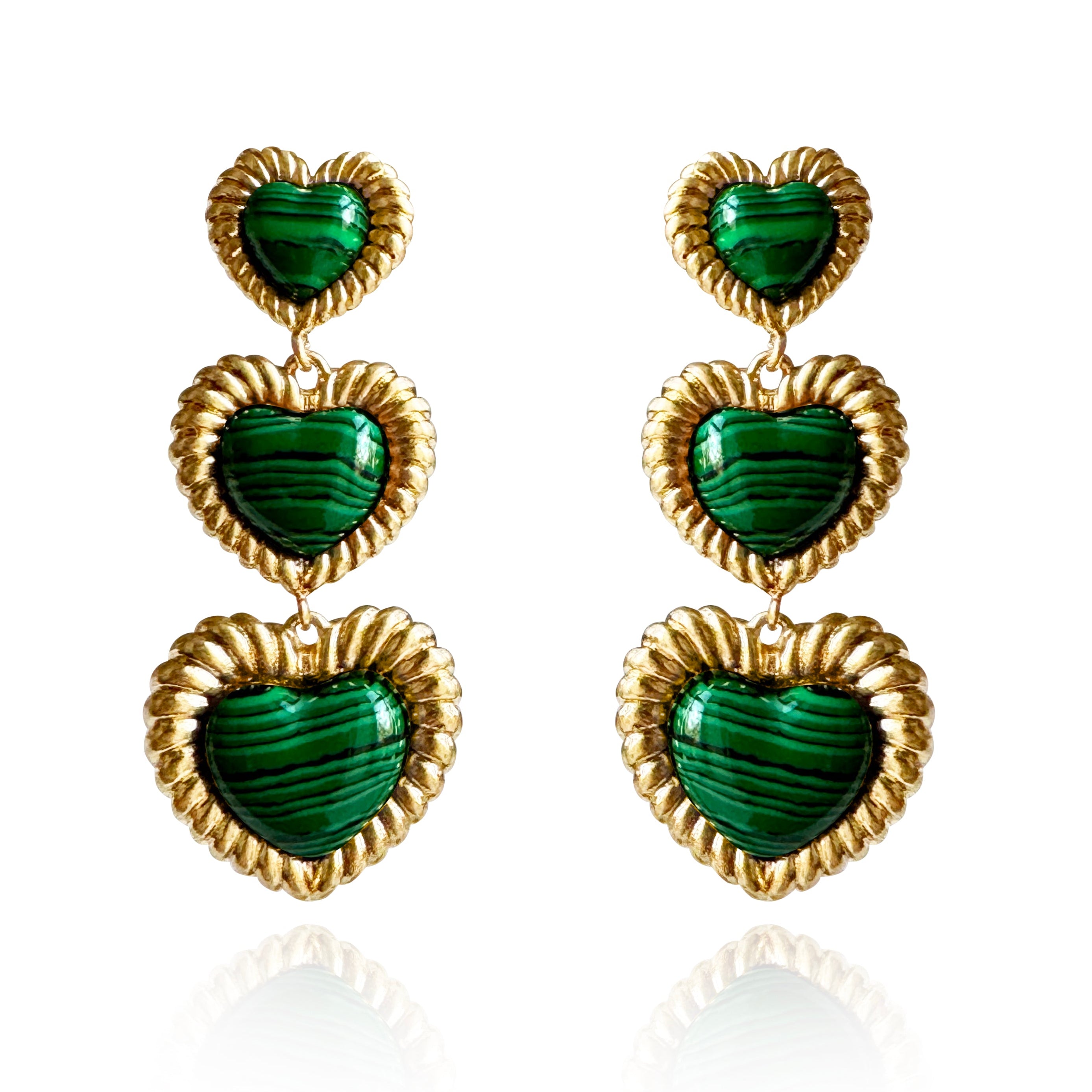 Sloan Triple Heart Earrings