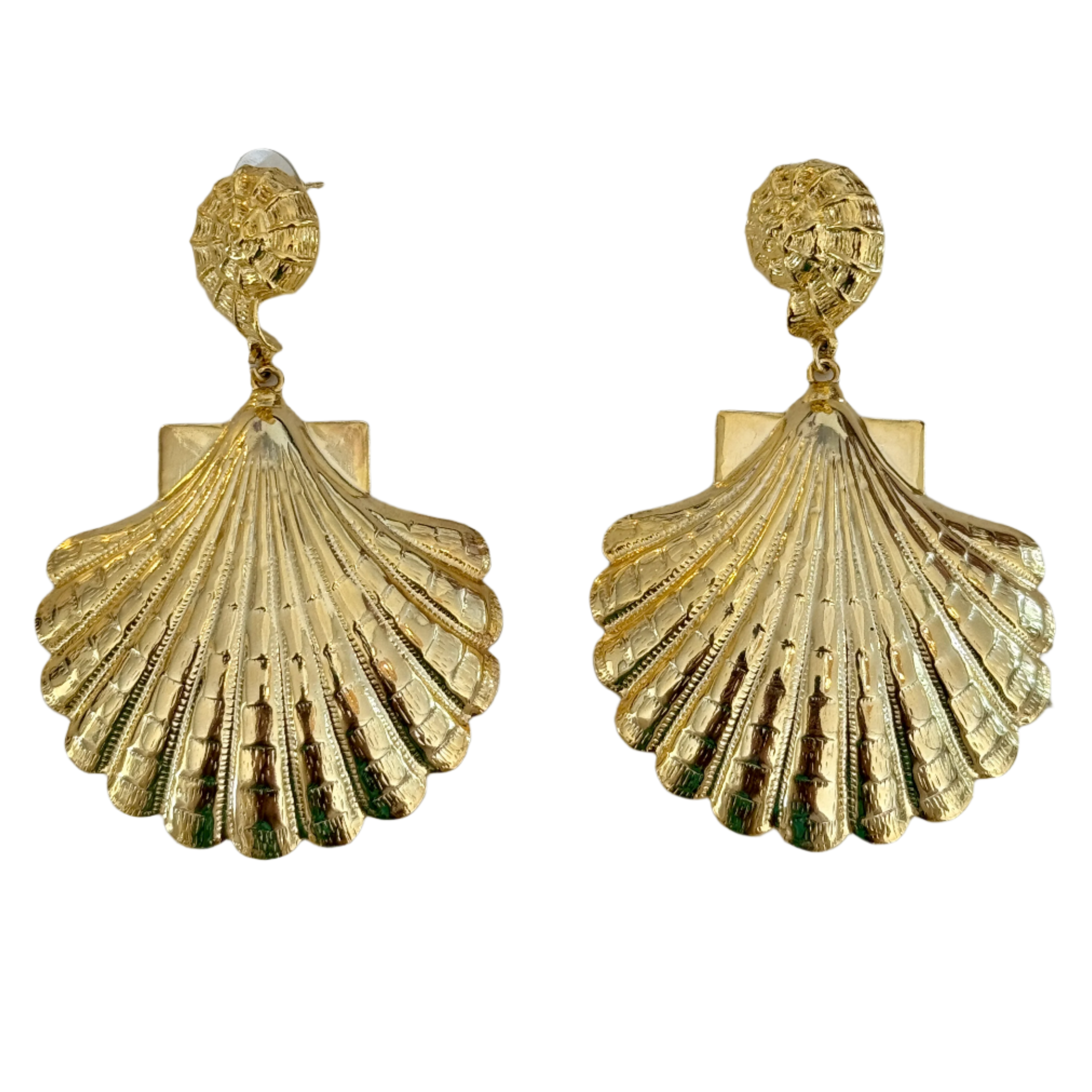 24K Gold Plate Sea Shell Earrings