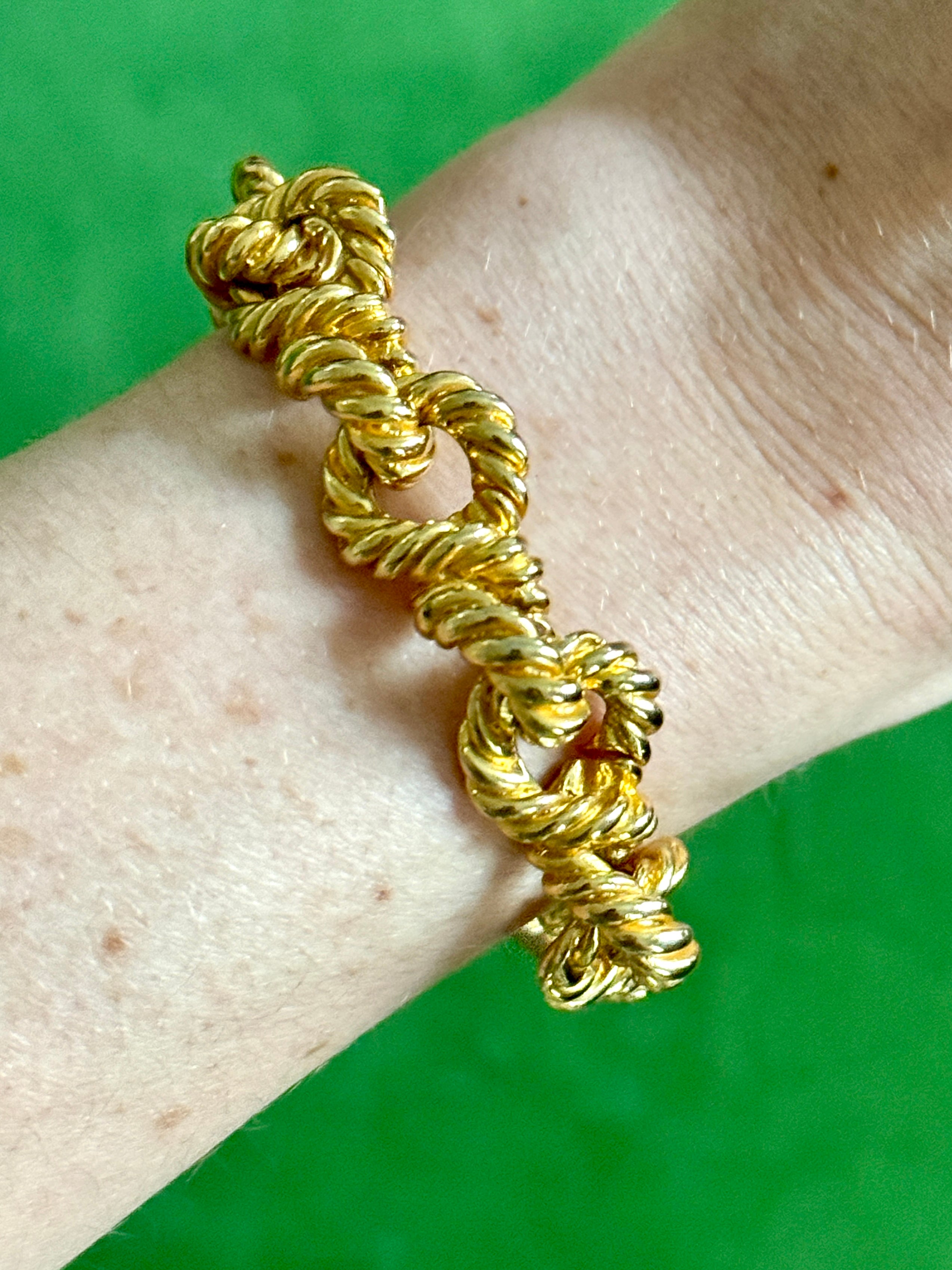 Textured Gold Chain Link Toggle Bracelet