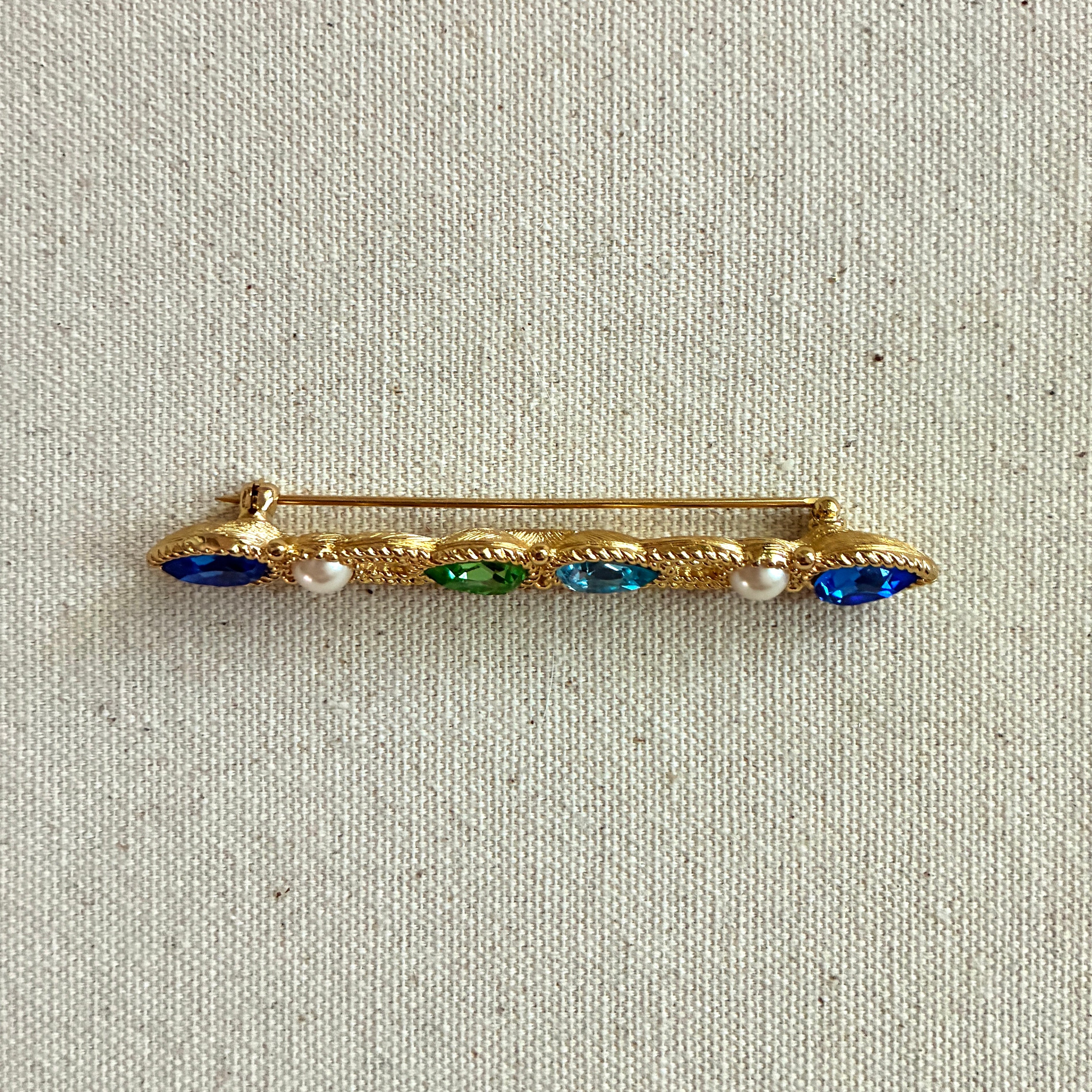 Vintage Monet Teardrop and Pearl Brooch