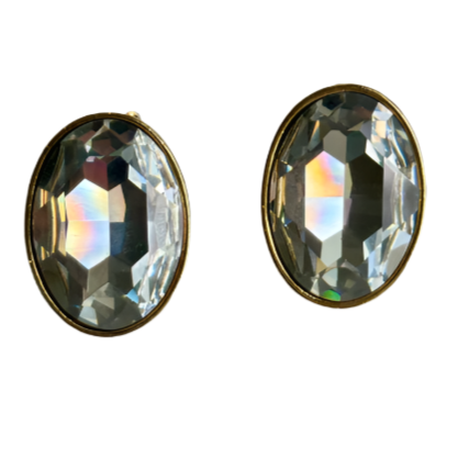 Perfect Vintage Oval Crystal Earrings