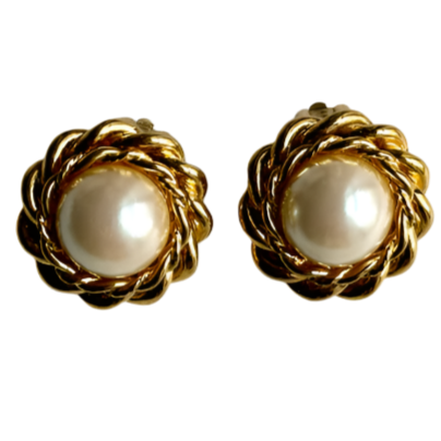 Designer St.John Pearl Earrings