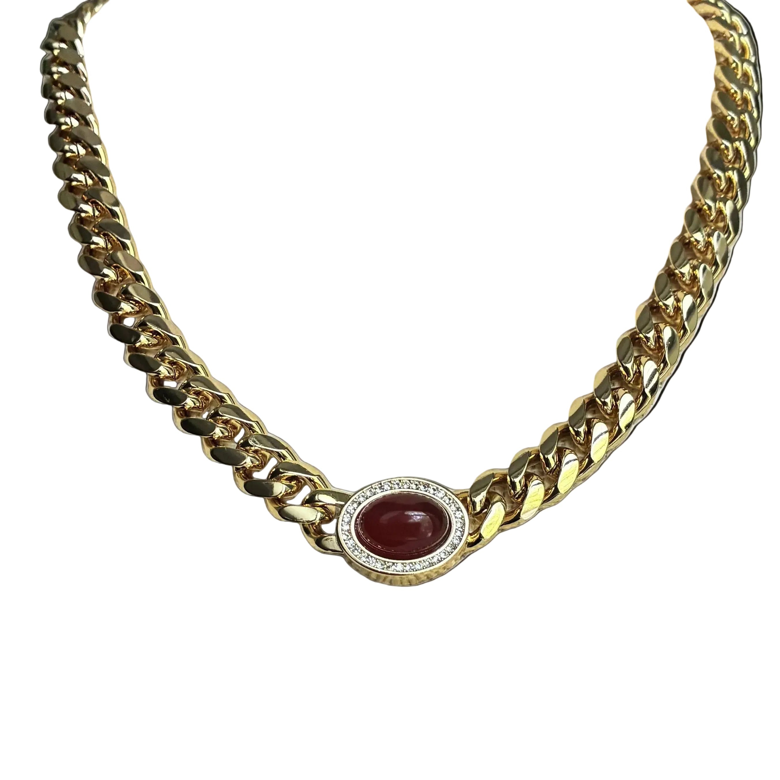 Harlow Curb Chain Carnelian, Lapis & Aventurine