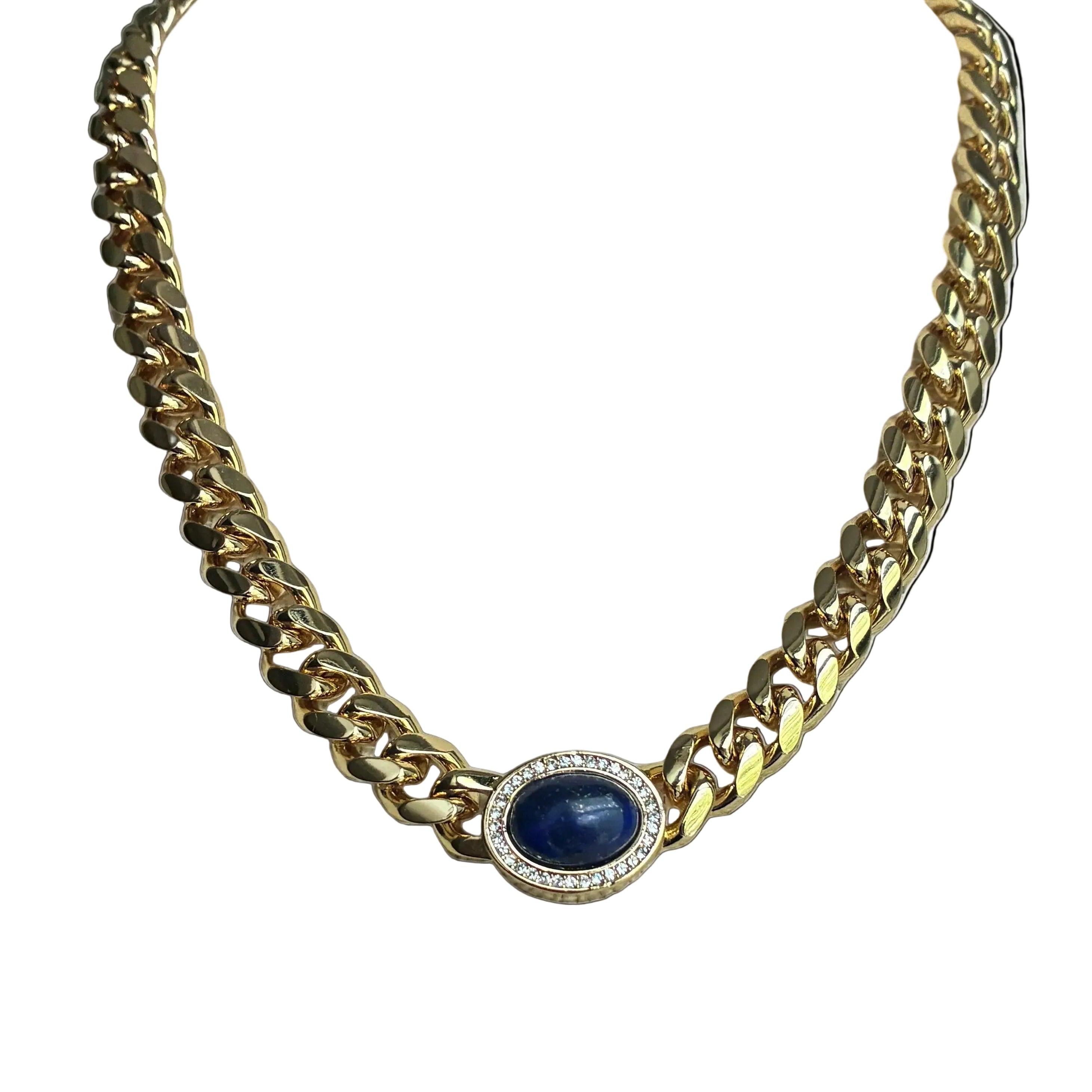 Harlow Curb Chain Carnelian, Lapis & Aventurine