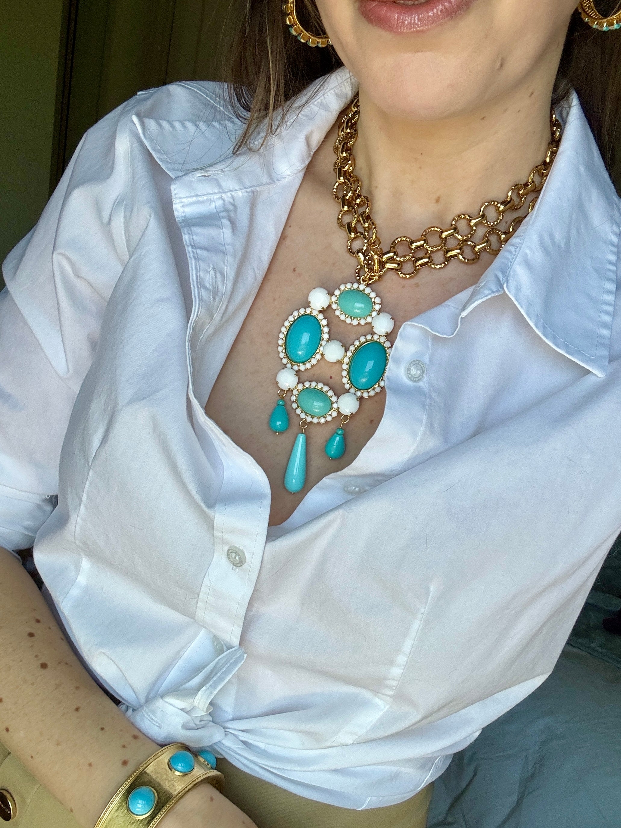Gloria Turquoise Pendant Necklace