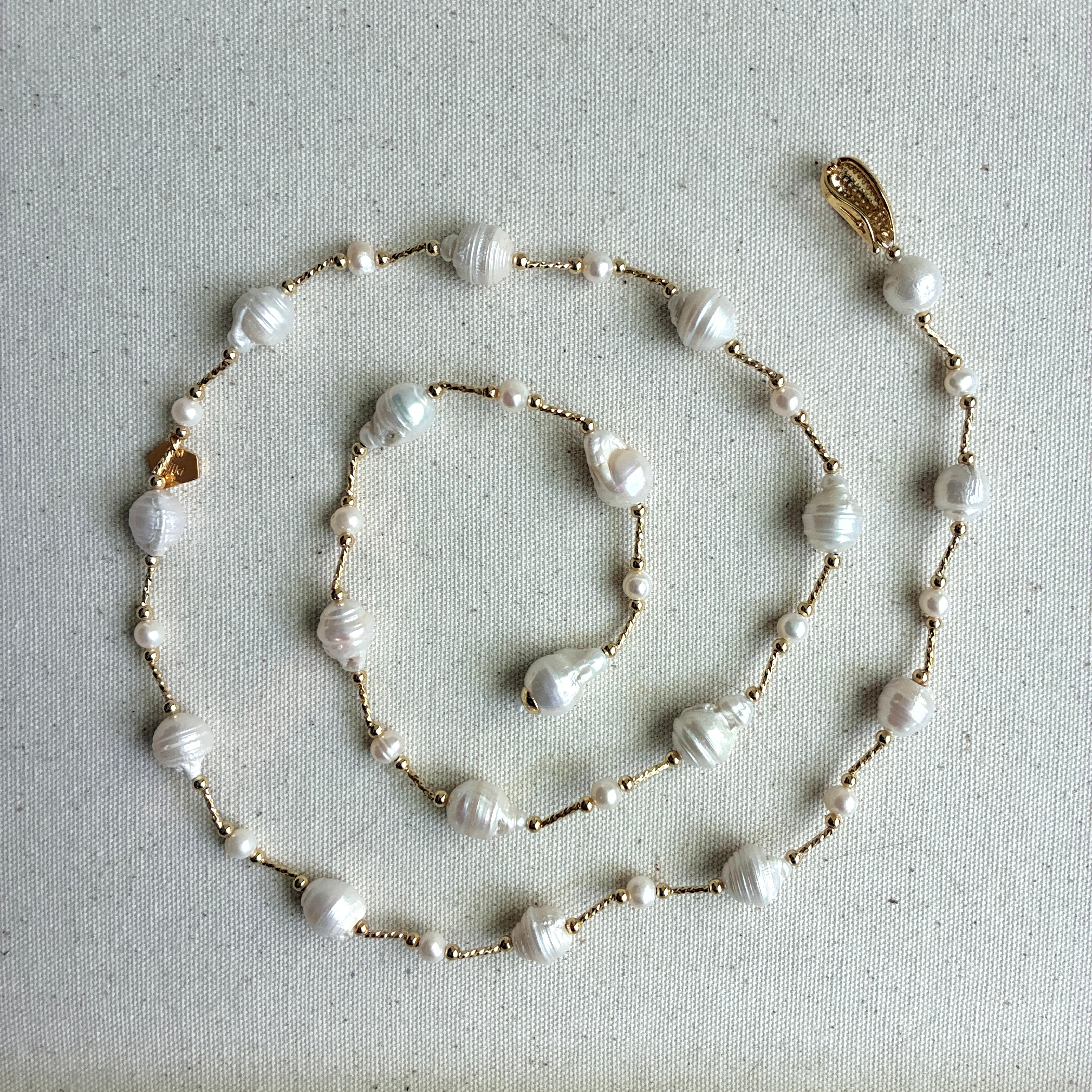 French Fresh Water Pearl Lariat Necklace