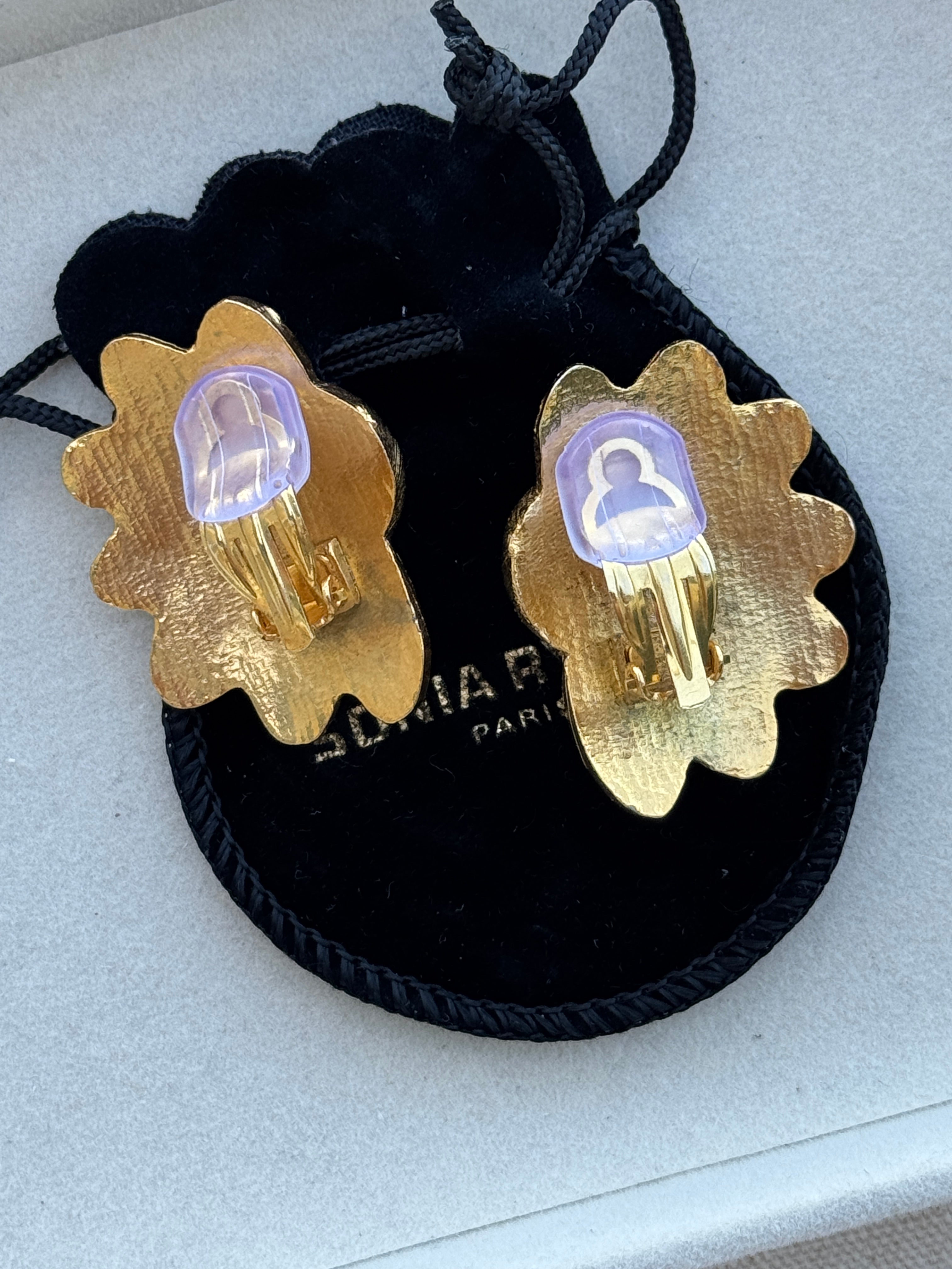 Vintage Sonia Rykiel Gilt Pearl Earrings