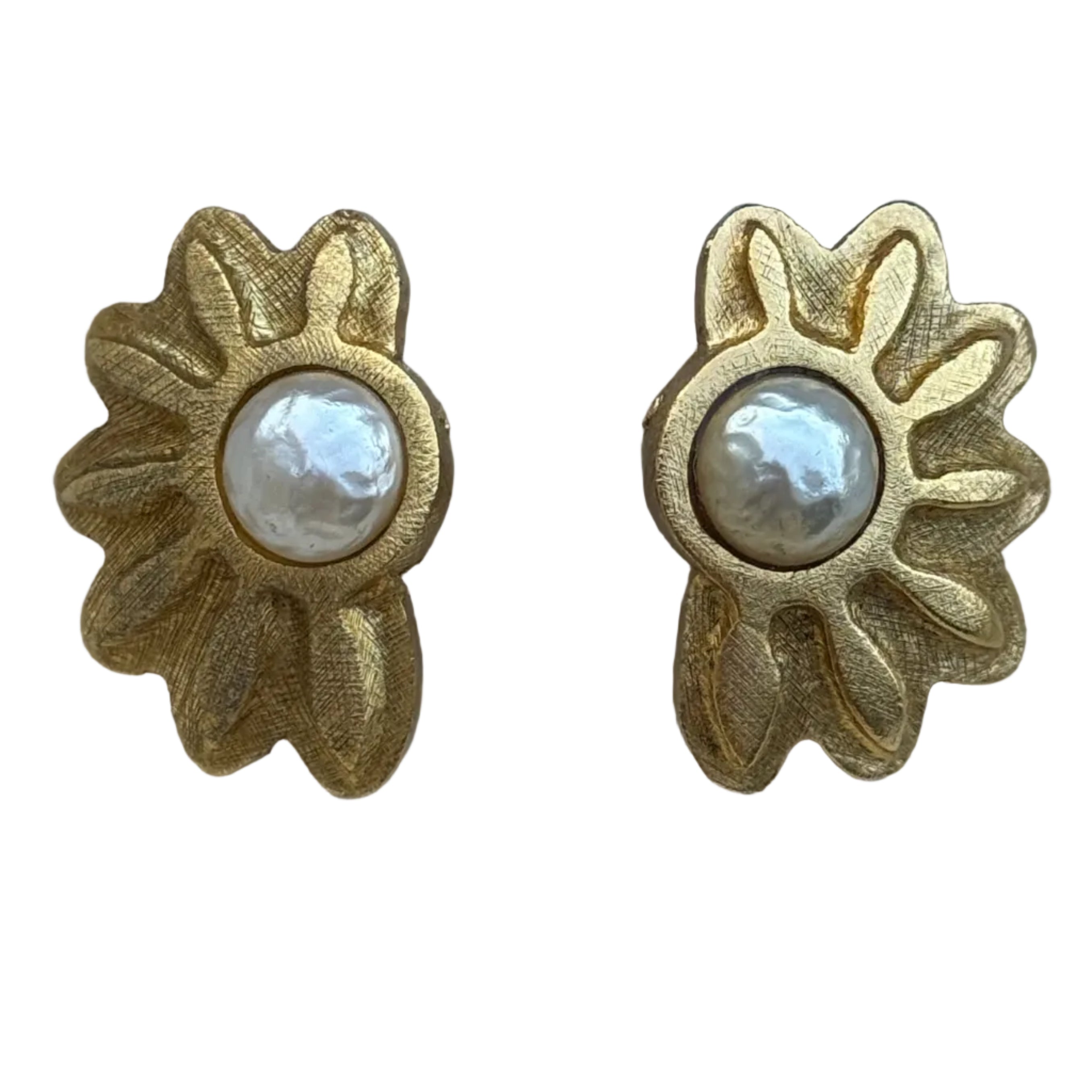 Vintage Sonia Rykiel Gilt Pearl Earrings