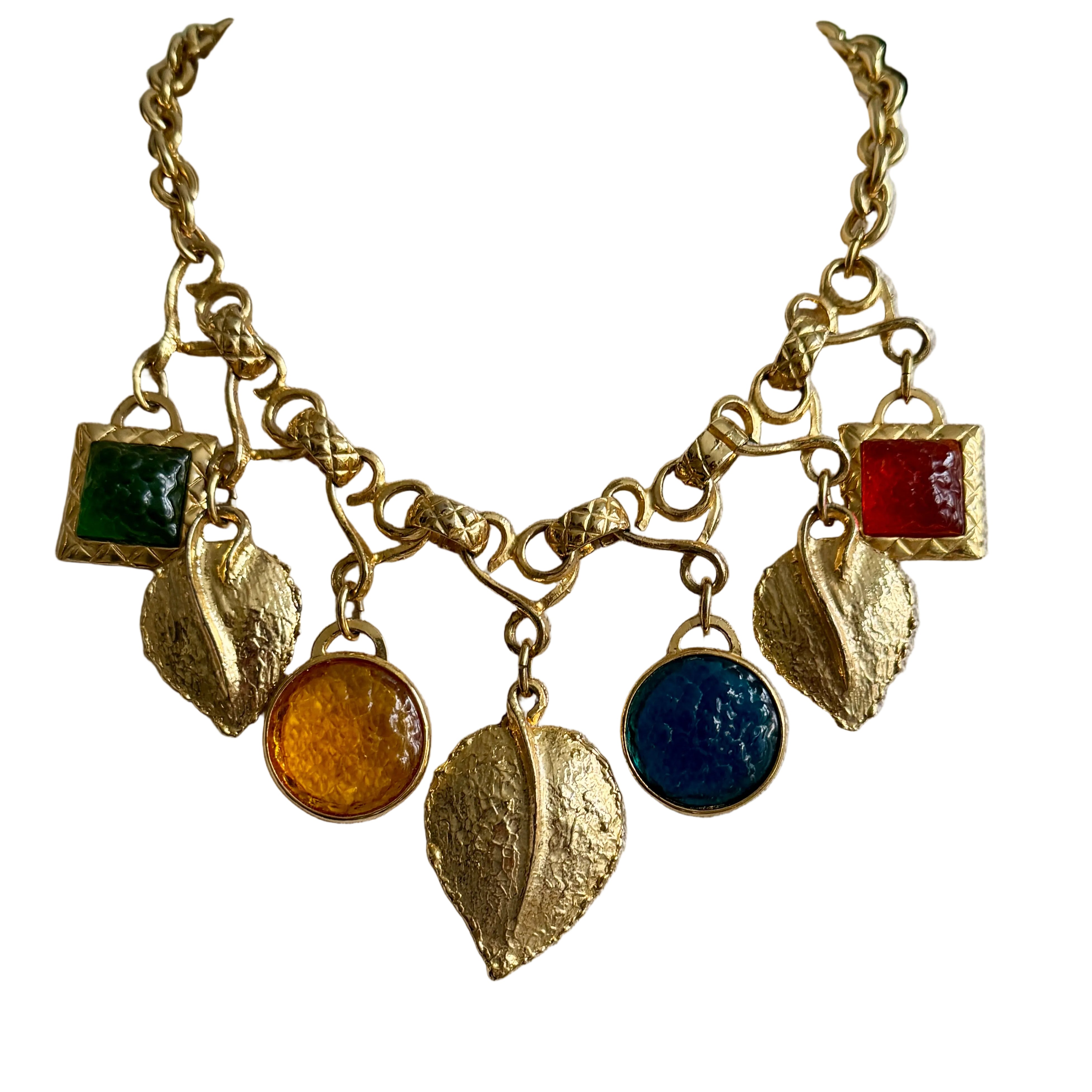 Vintage French Gold Charm Necklace