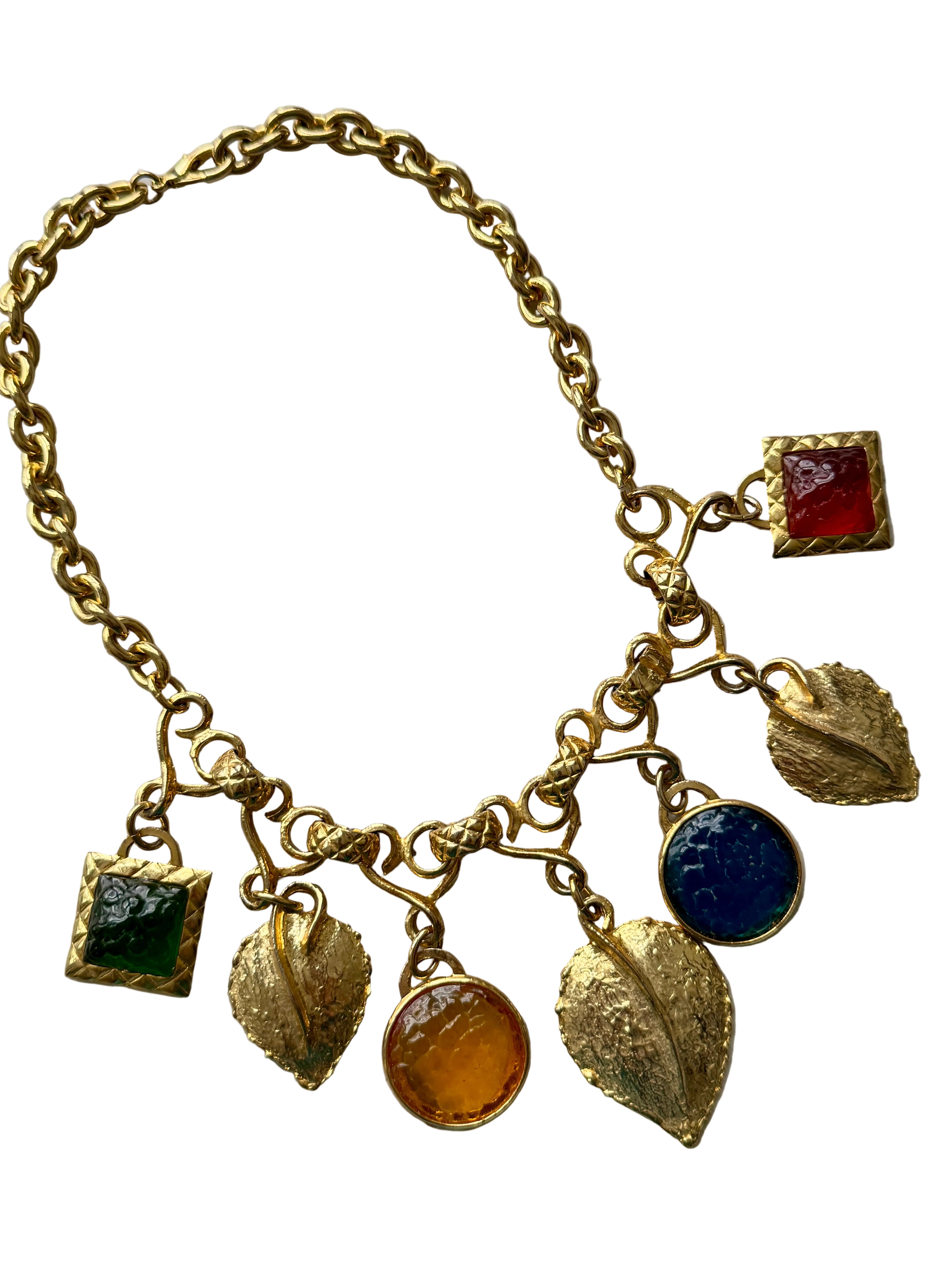 Vintage French Gold Charm Necklace