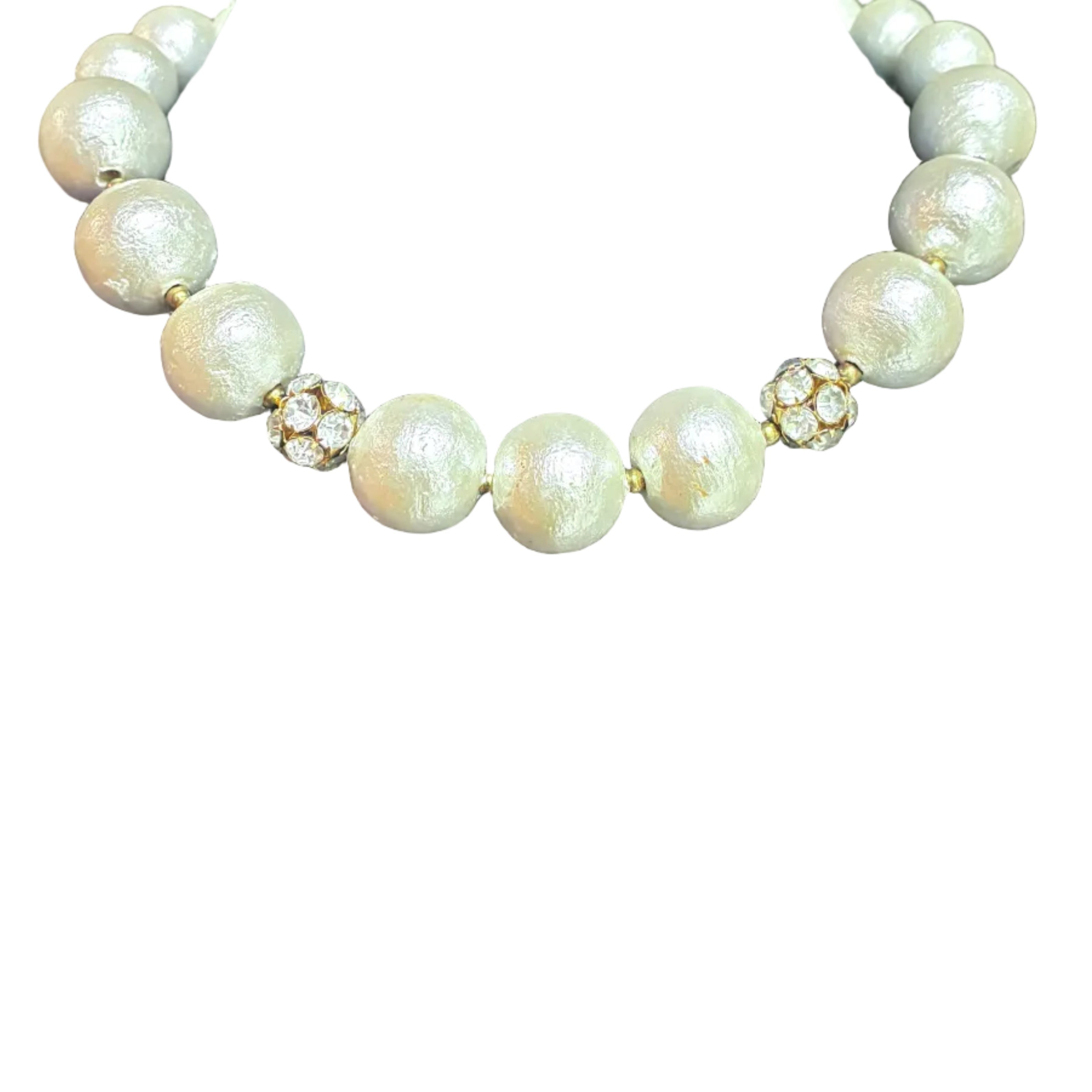 Vintage 90s French Oversized Faux Pearl  Necklace