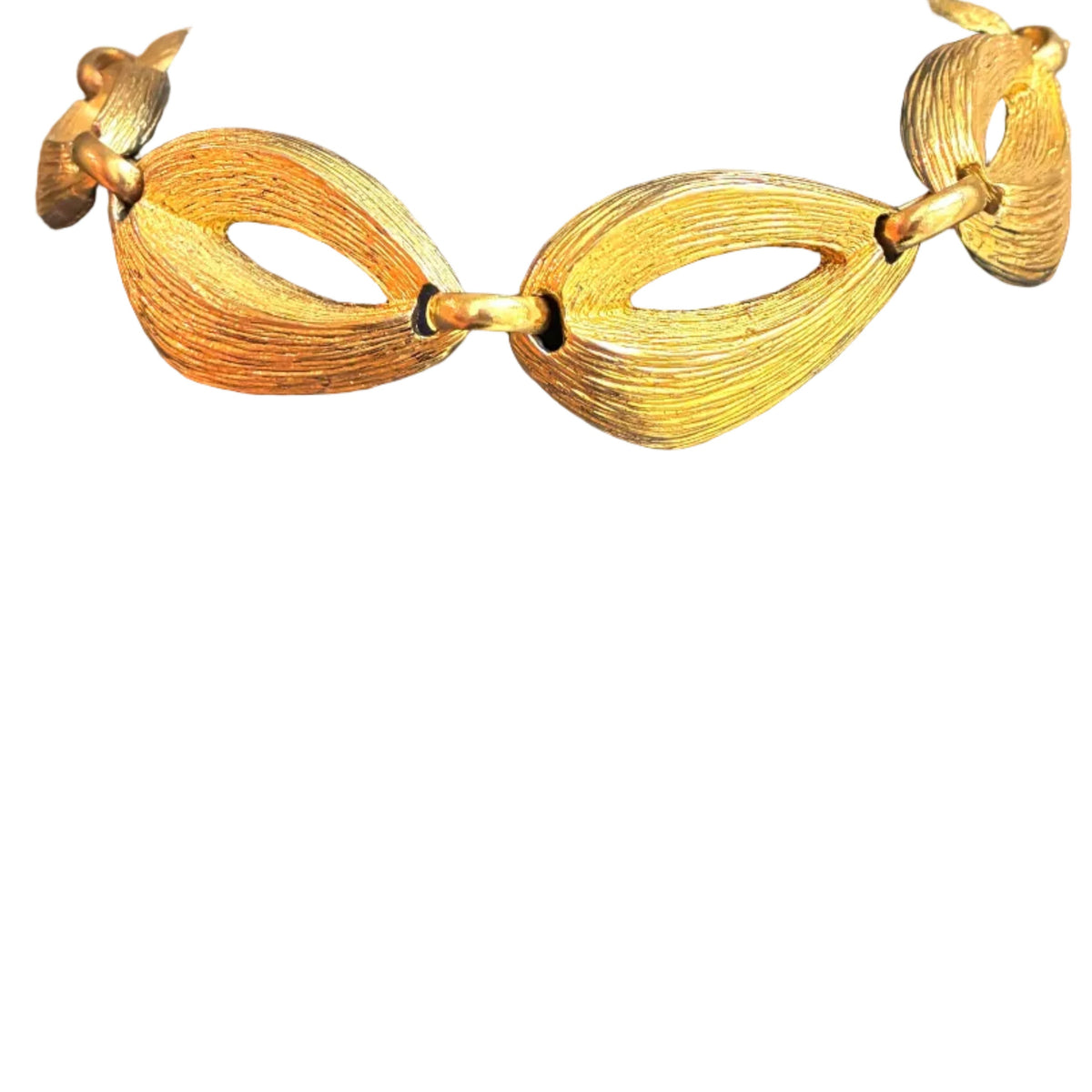 Vintage French Gilt Resin Link Statement Necklace