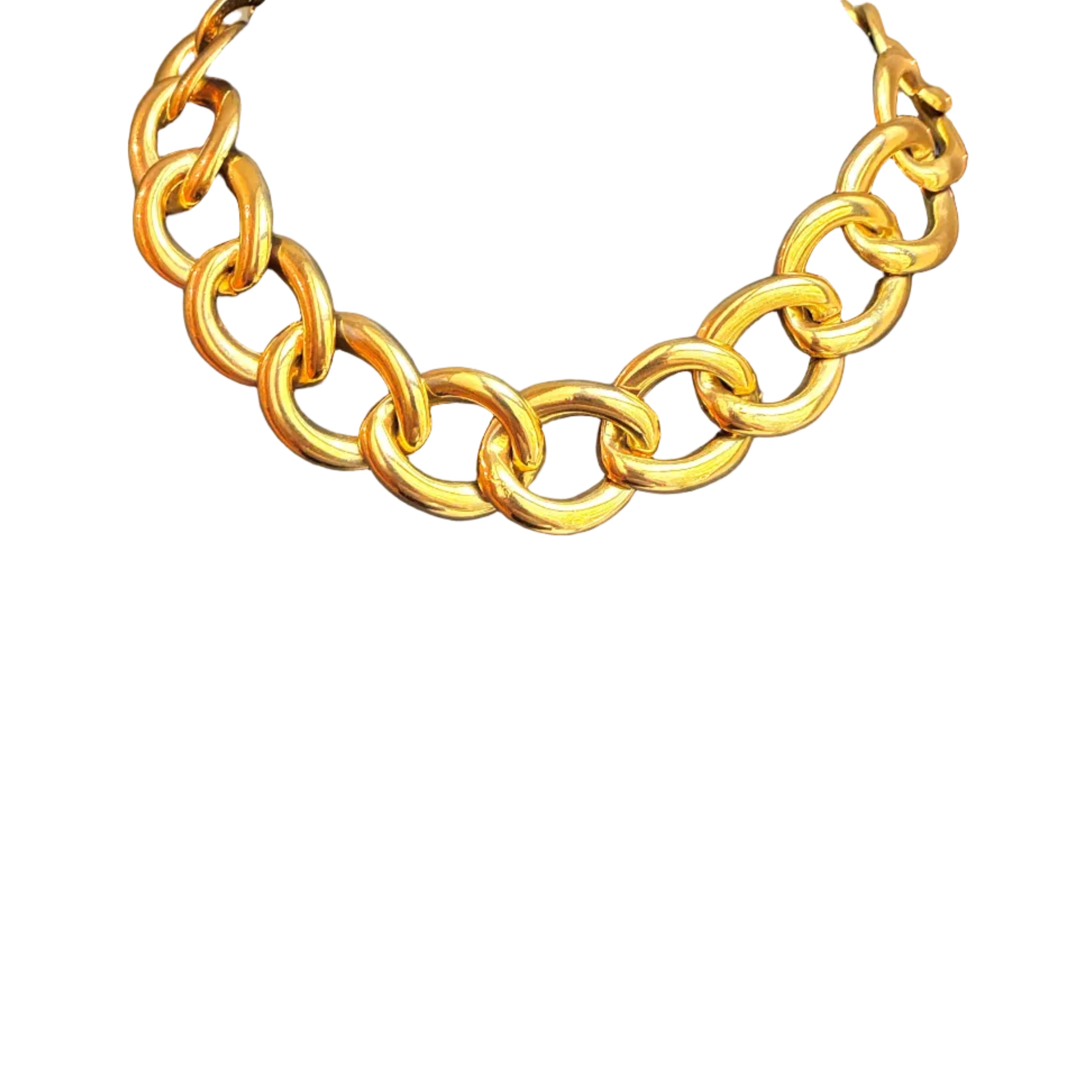 Vintage French Luxe Gold-Plated Link Necklace