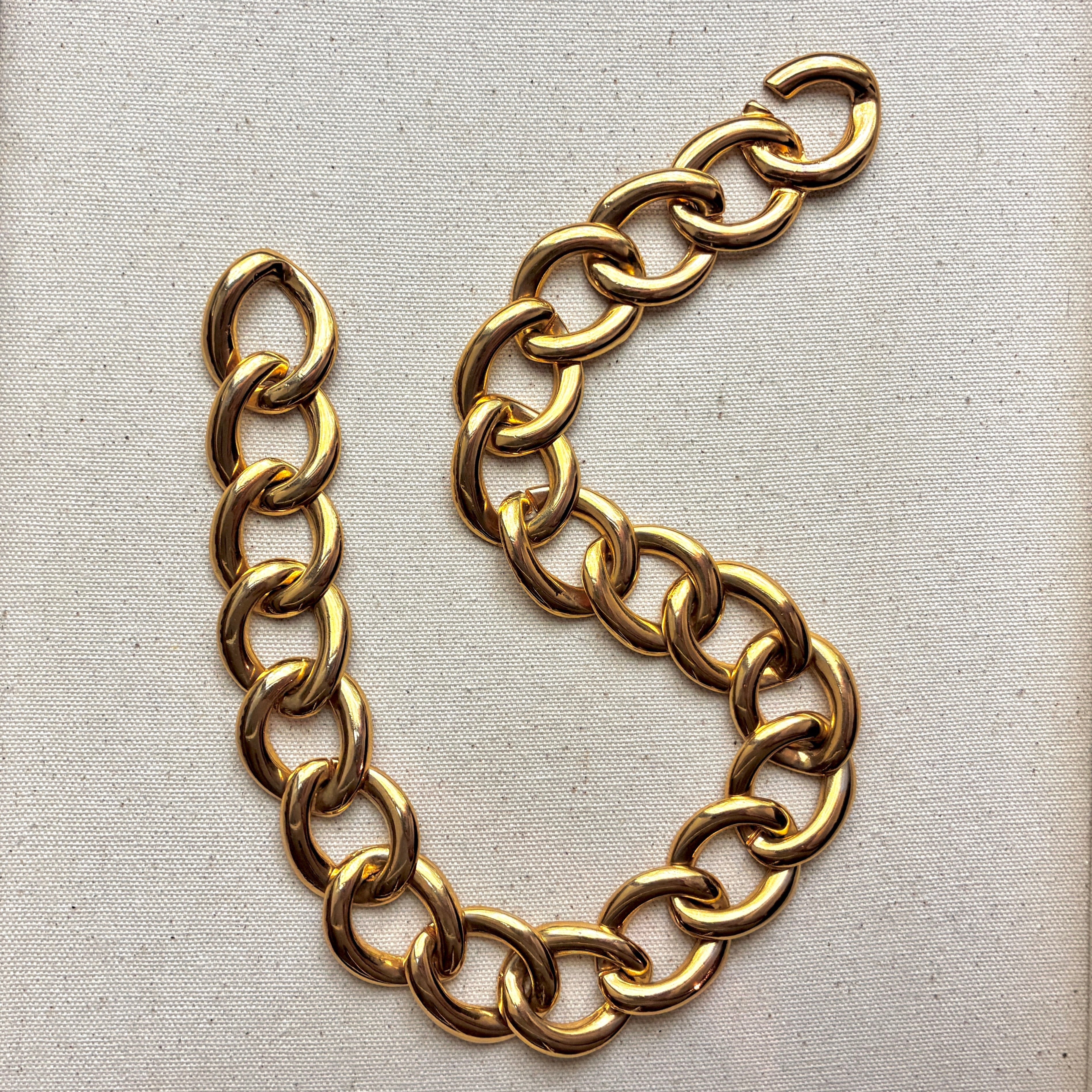Vintage French Luxe Gold-Plated Link Necklace