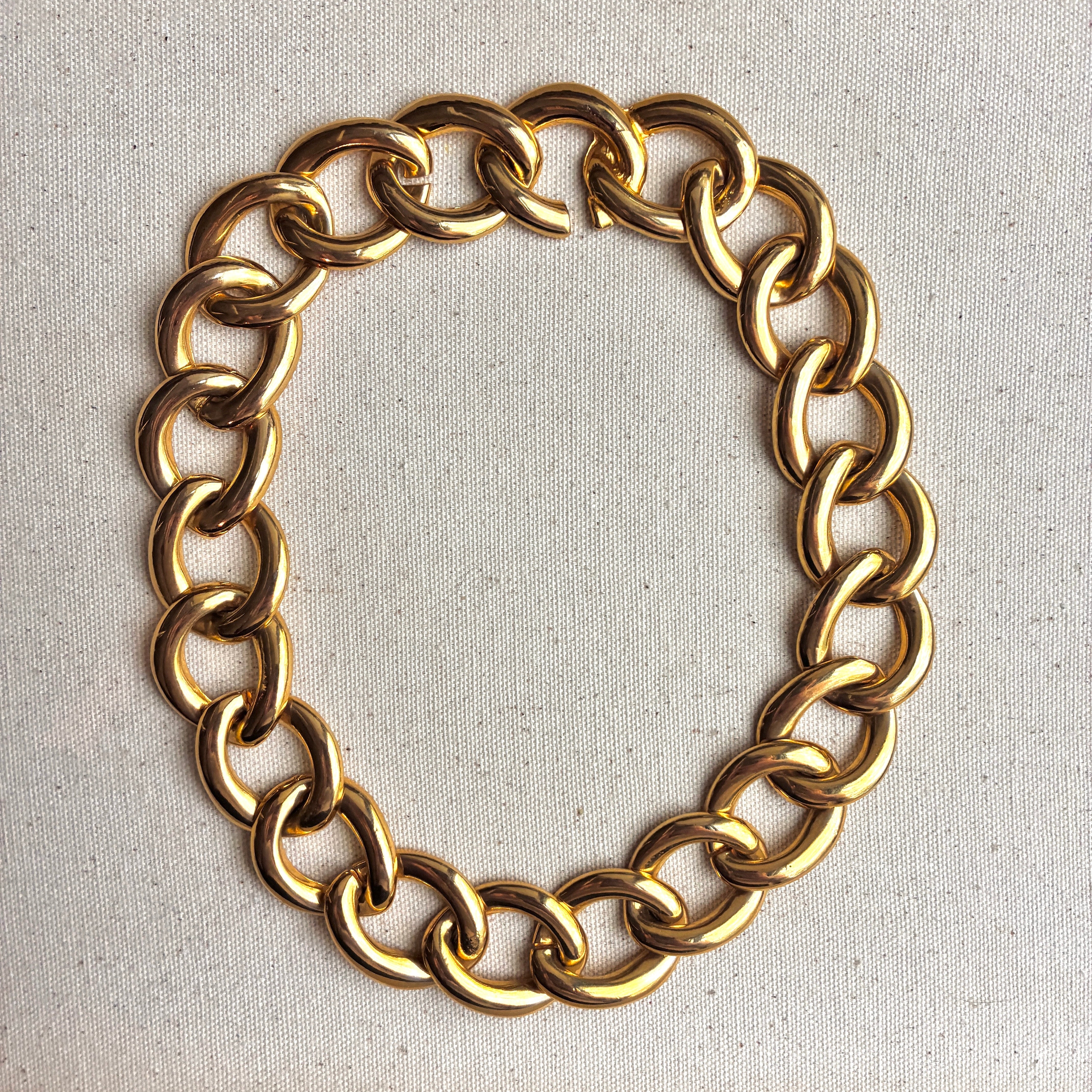 Vintage French Luxe Gold-Plated Link Necklace