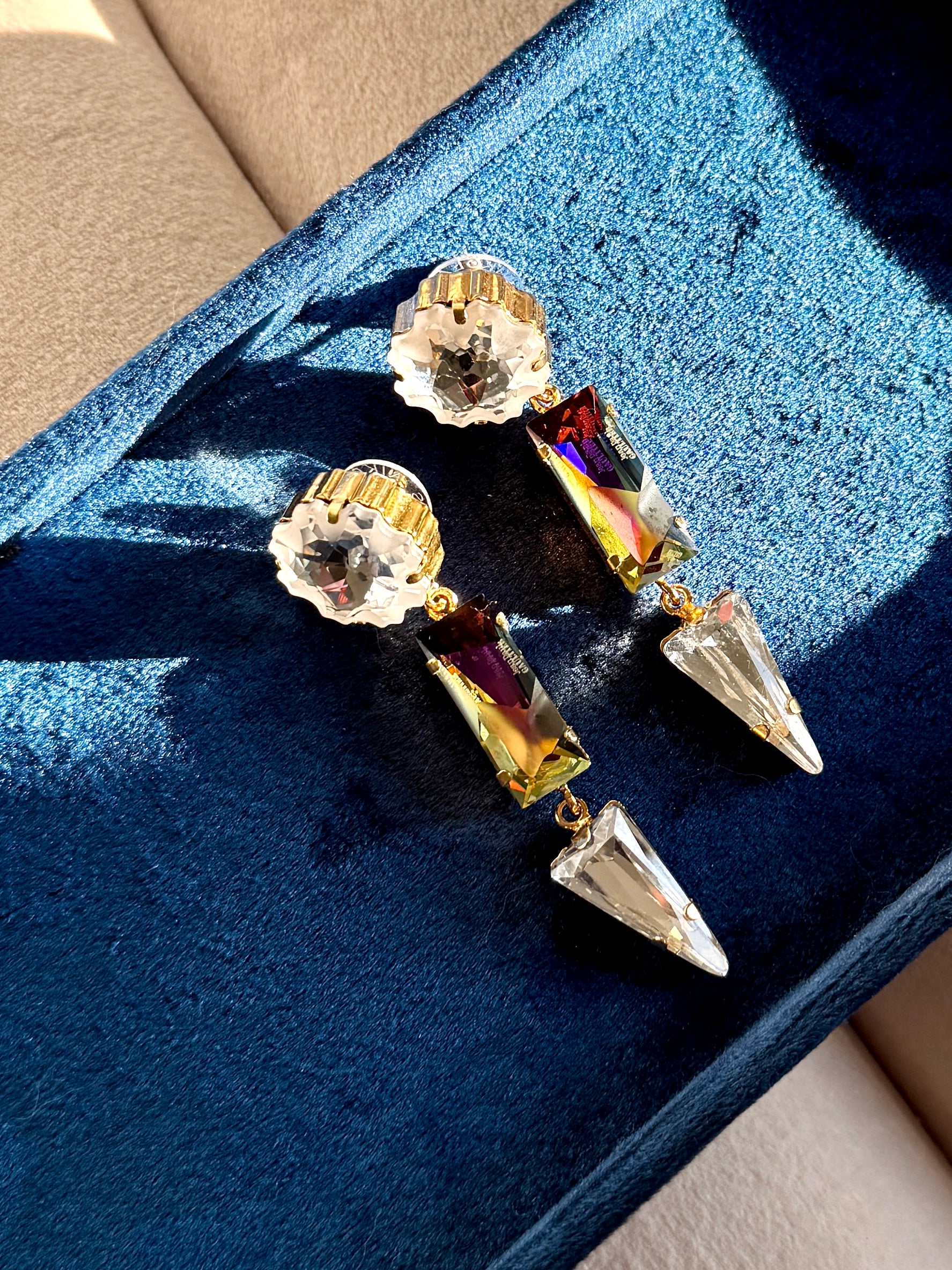 Jean Paul Gautier Crystal  Drop Post Earrings