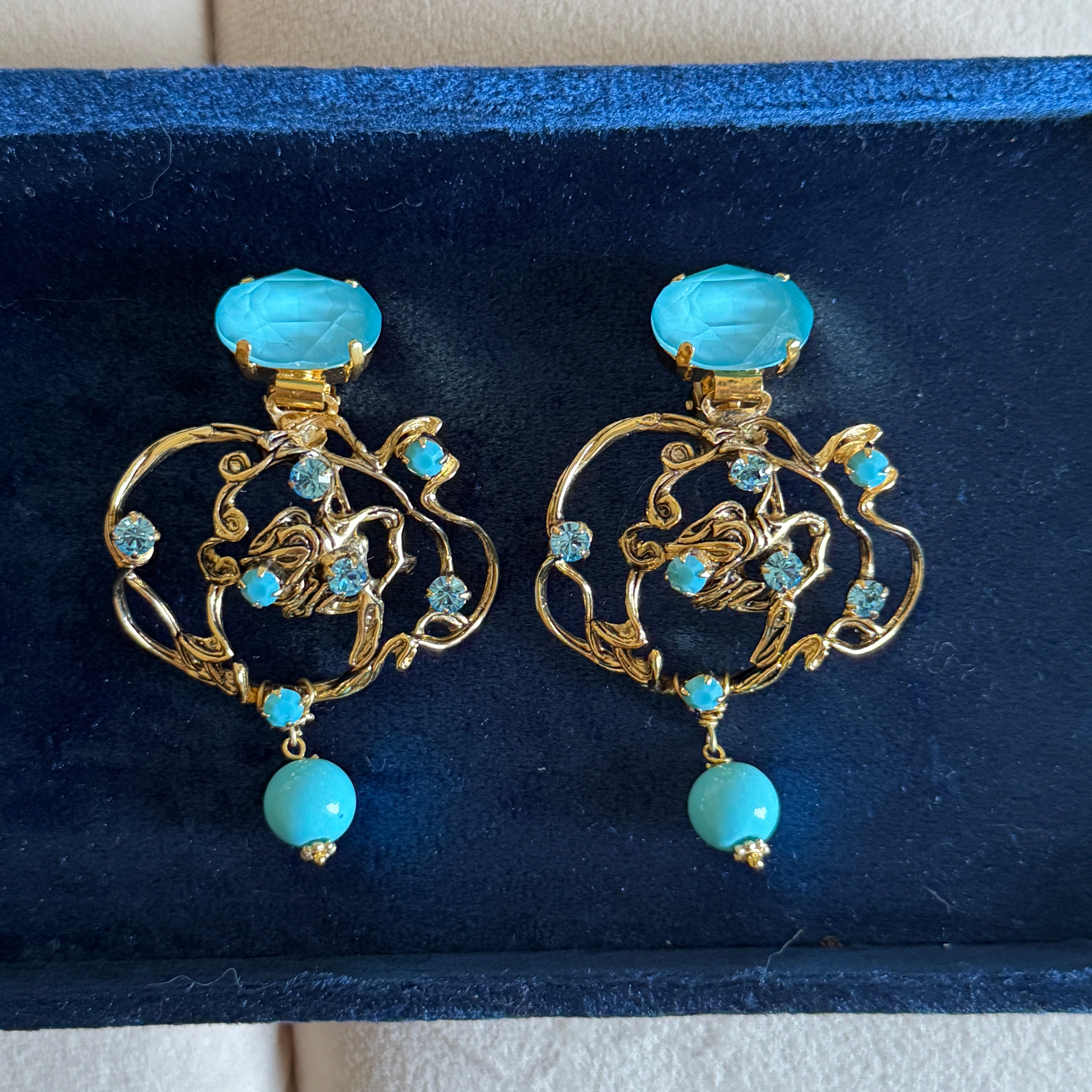 Briar Blue Crystal Earrings