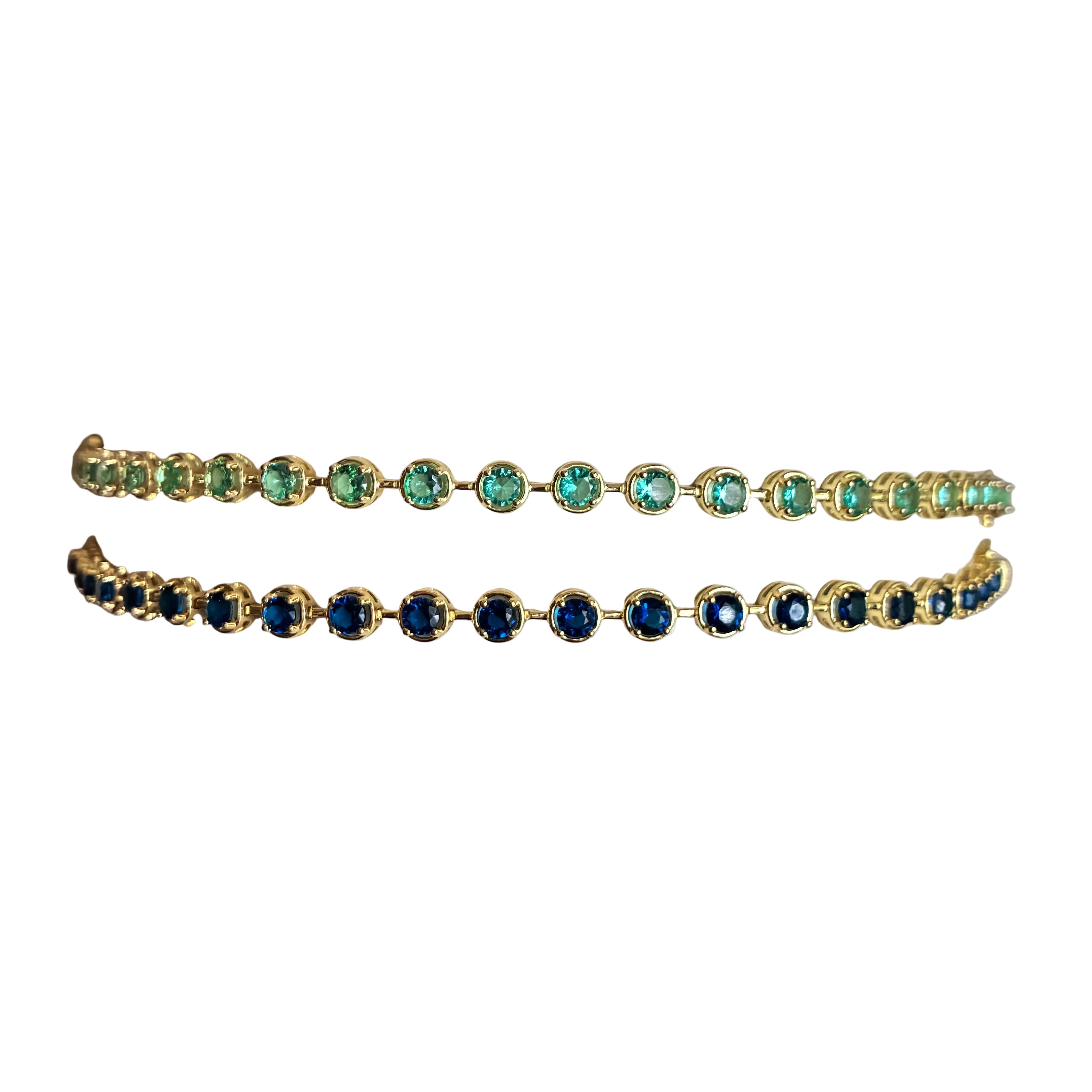 Round Crystal Bezel Tennis Bracelet - 3 Colors Available