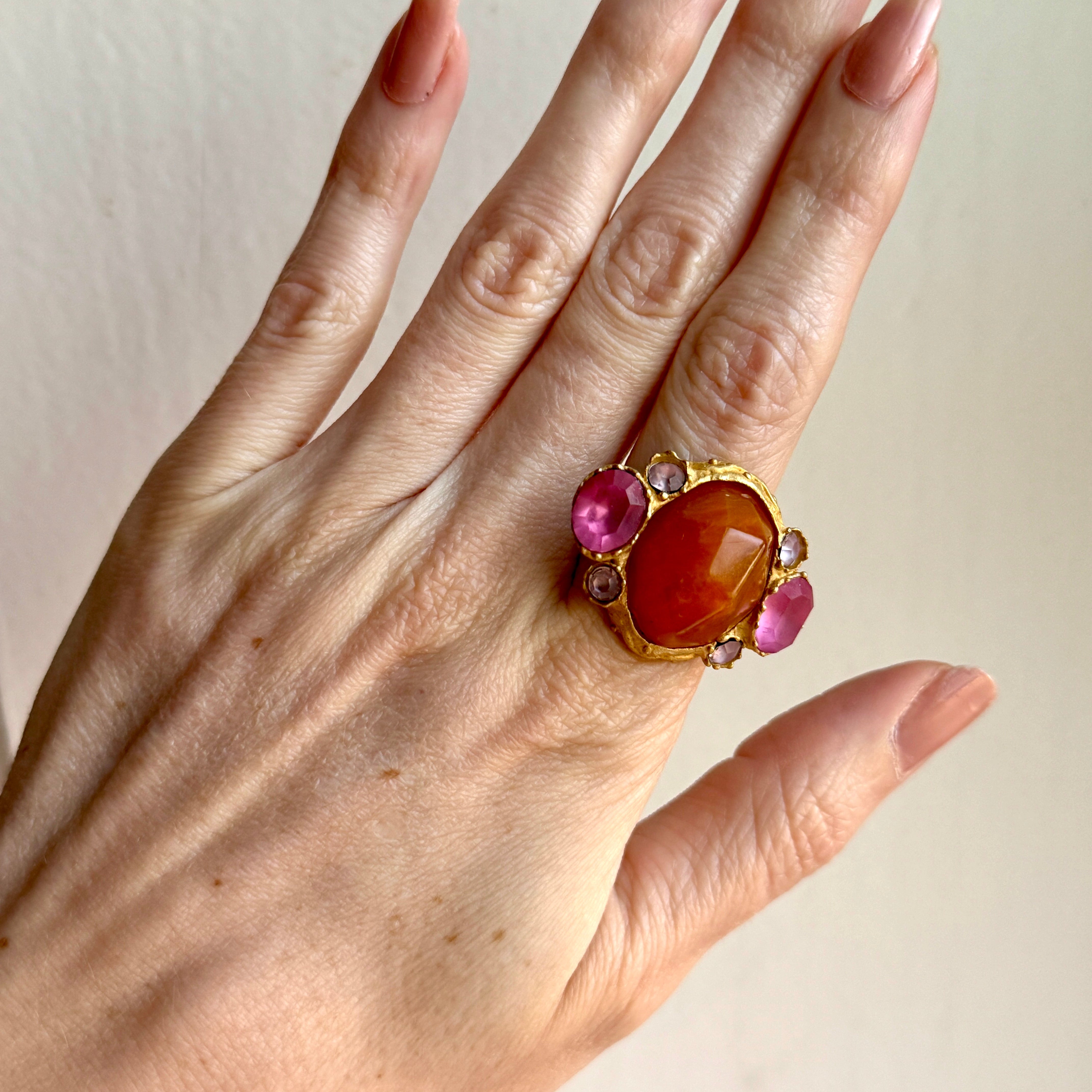 Vintage 80s French Designer Satellite Adjustable Ring