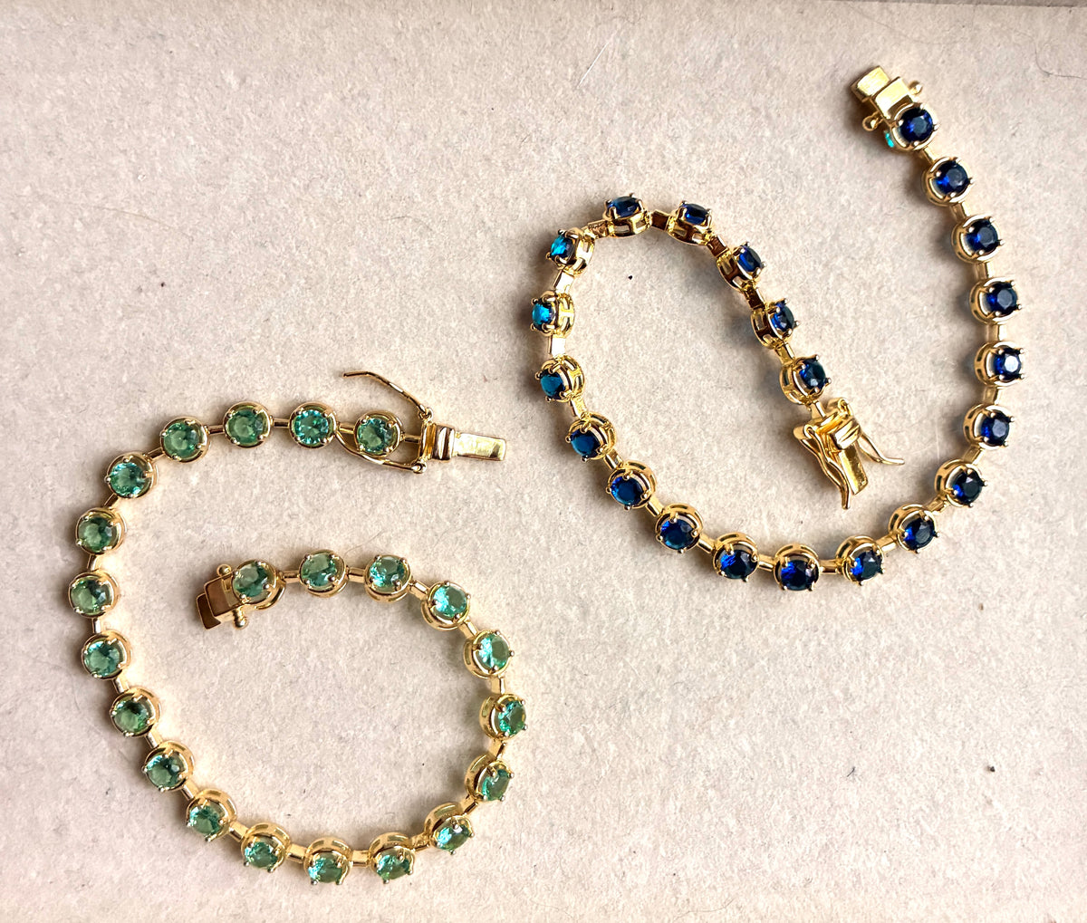 Round Crystal Bezel Tennis Bracelet - 3 Colors Available