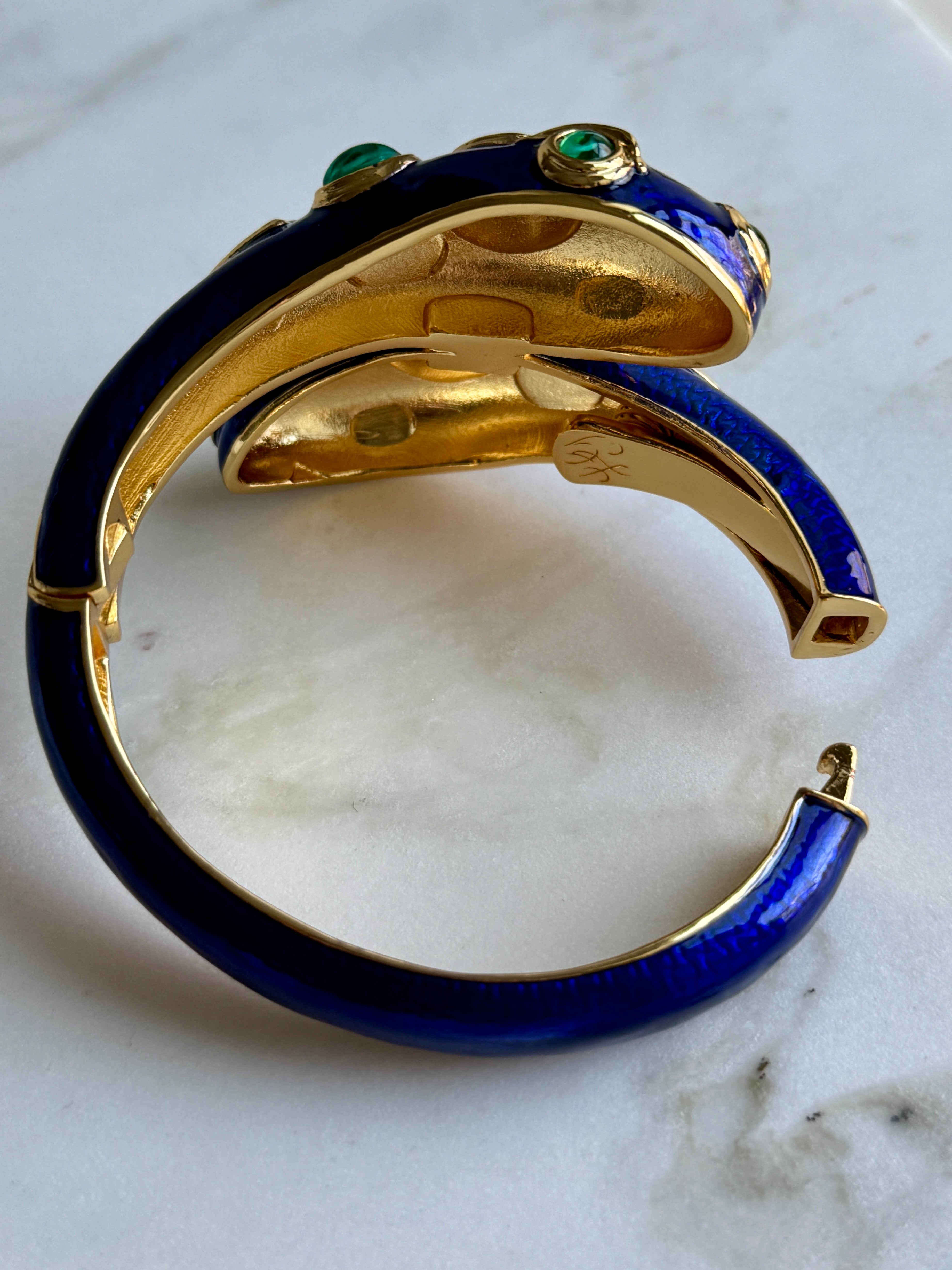 Cobalt Blue Double Headed Snake Bracelet