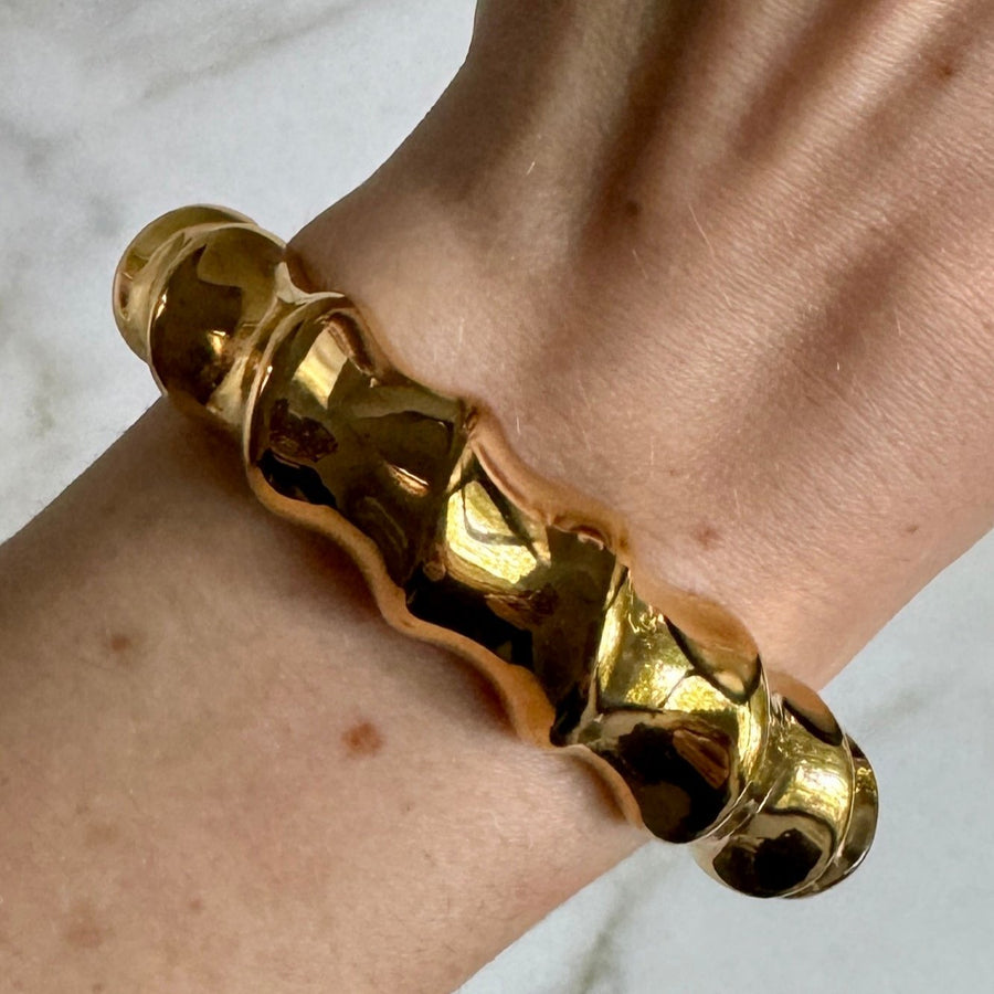 Gold Plate Croissant Cuff