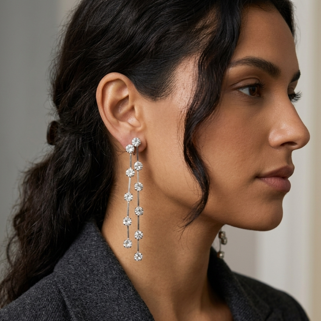 Vintage KJL Crystal Earrings