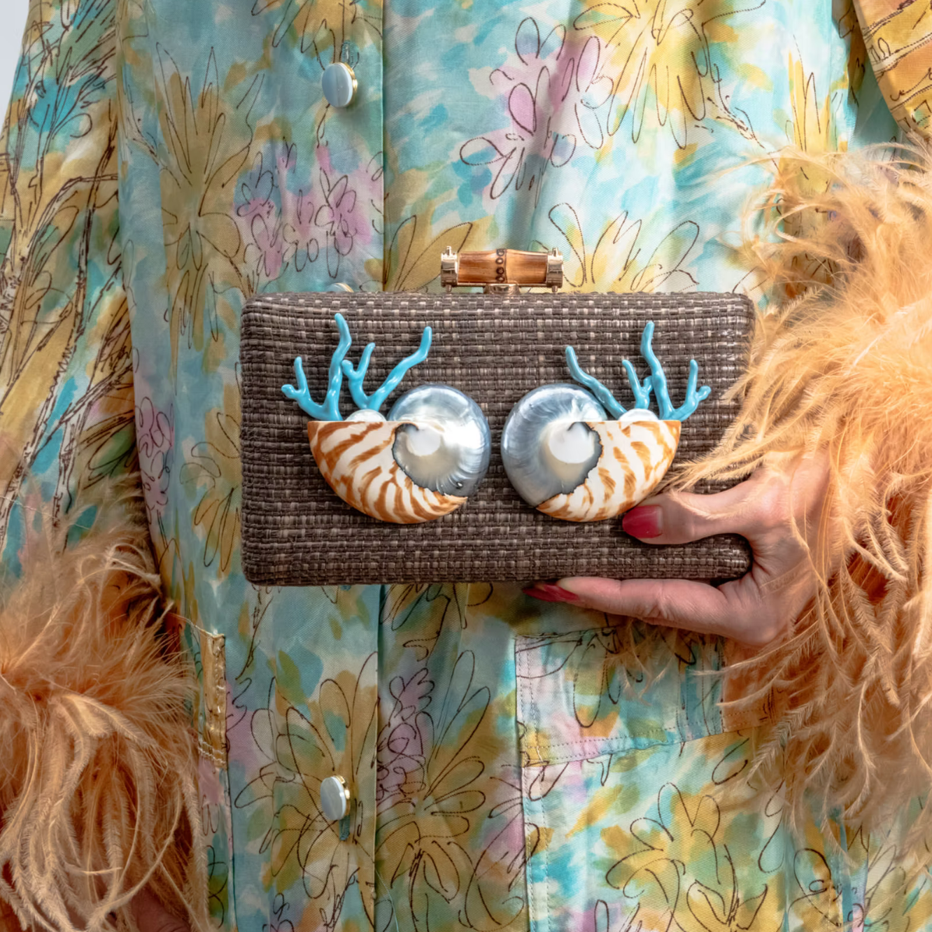 The Fiona Grasscloth Clutch