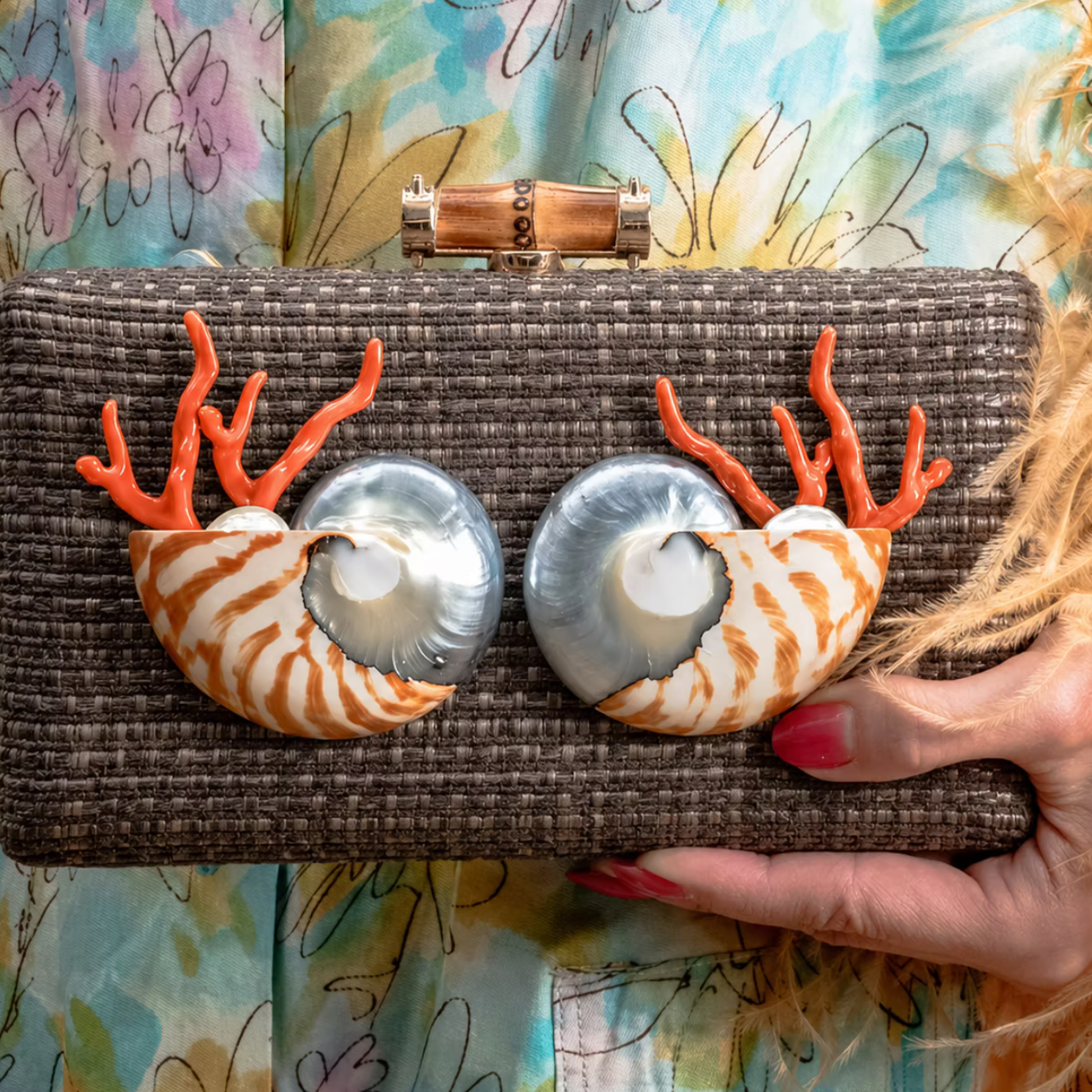 The Fiona Grasscloth Clutch