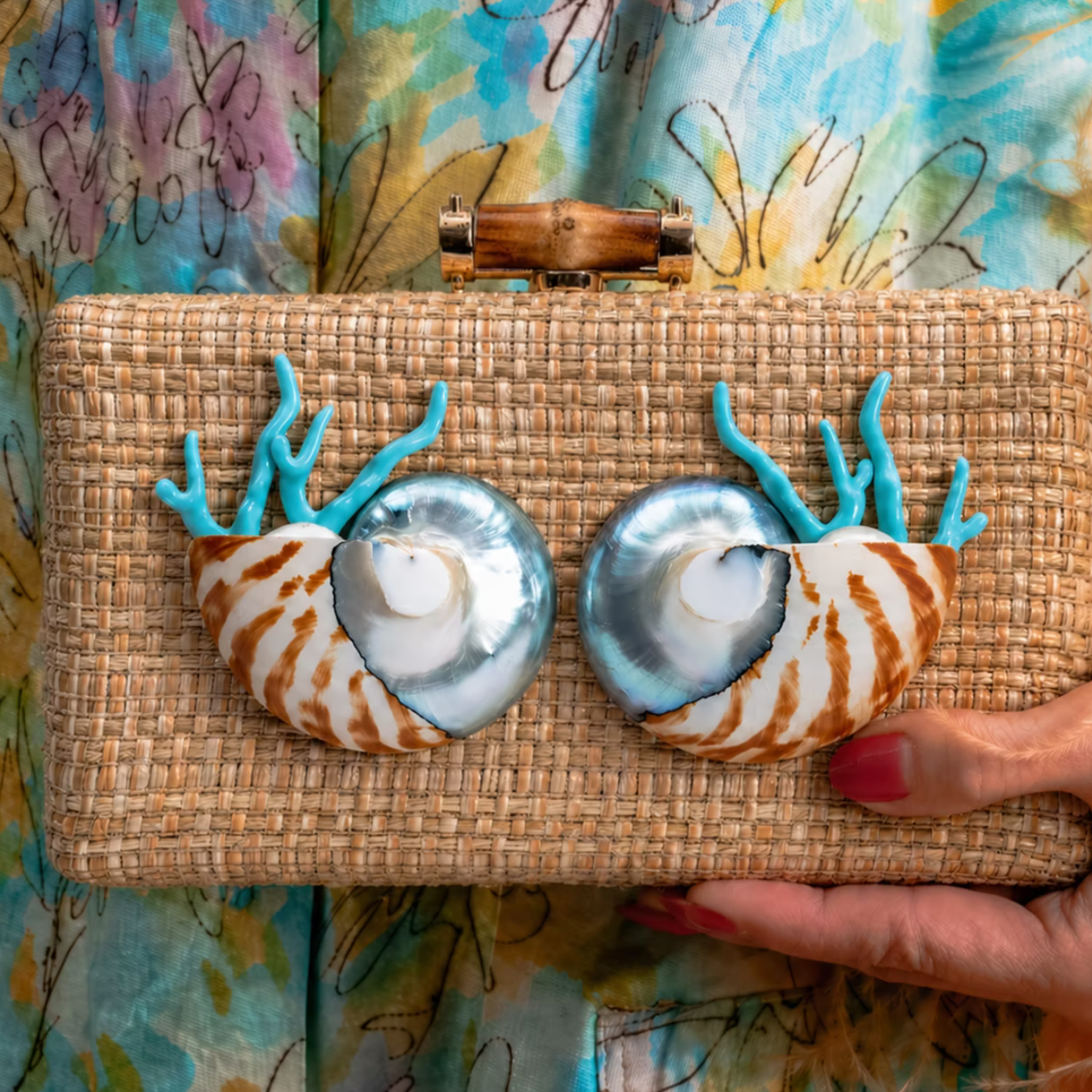 The Fiona Grasscloth Clutch