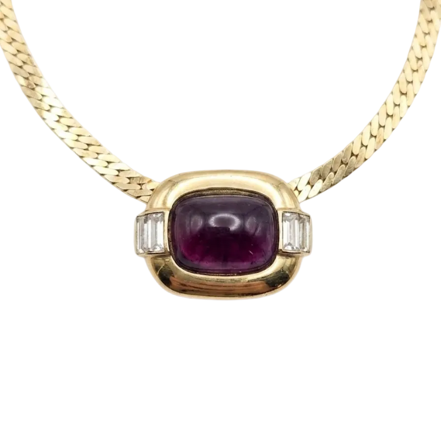 Vintage Givenchy Purple Pendant Necklace