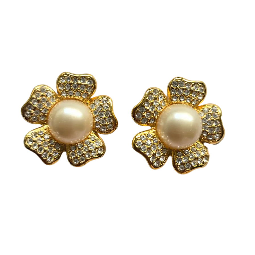 Vintage Joan Rivers Flower Earrings