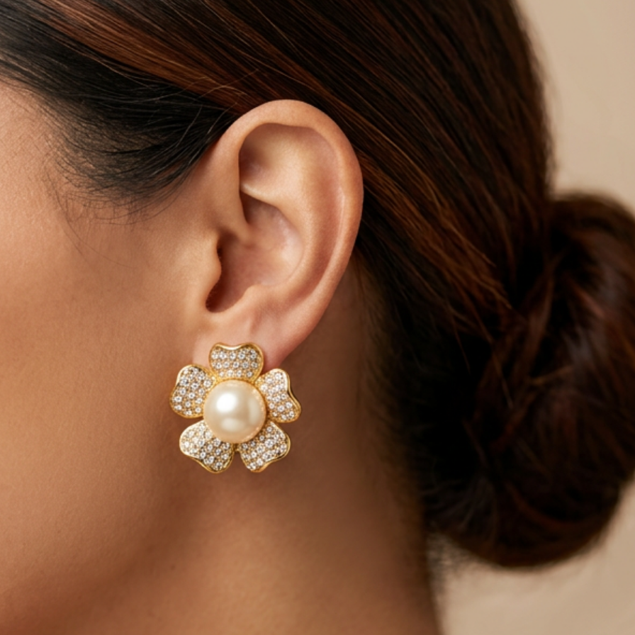 Vintage Joan Rivers Flower Earrings