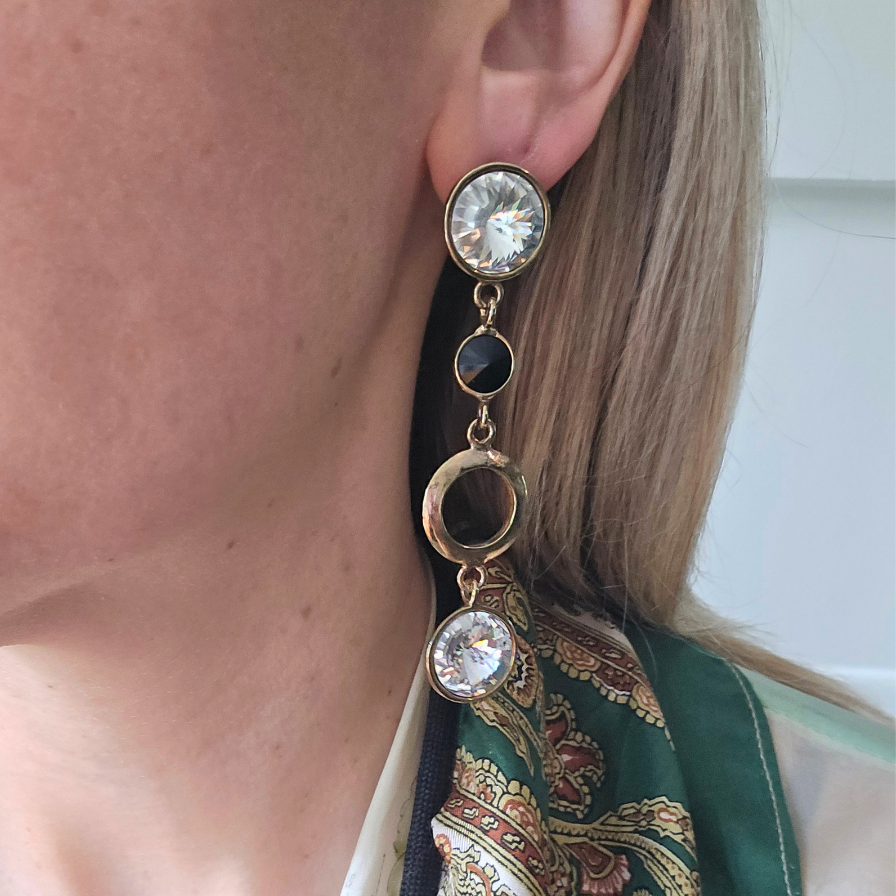 Vintage Inverted Crystal Earrings