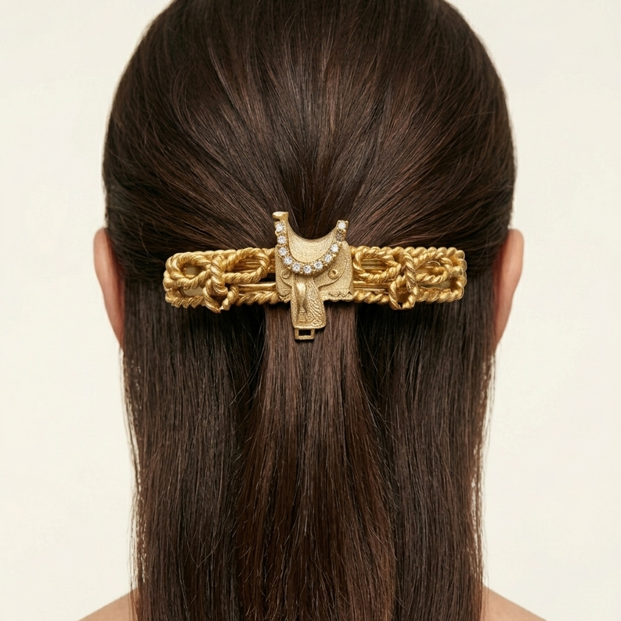 Vintage Golden Saddle Hair Clip