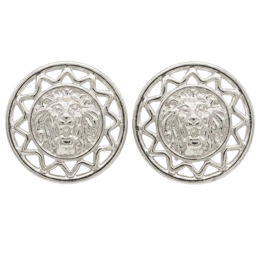 1980s Vintage Silver Anne Klein Lion Earrings