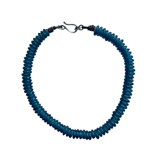 Recycled Blue Glass Necklace