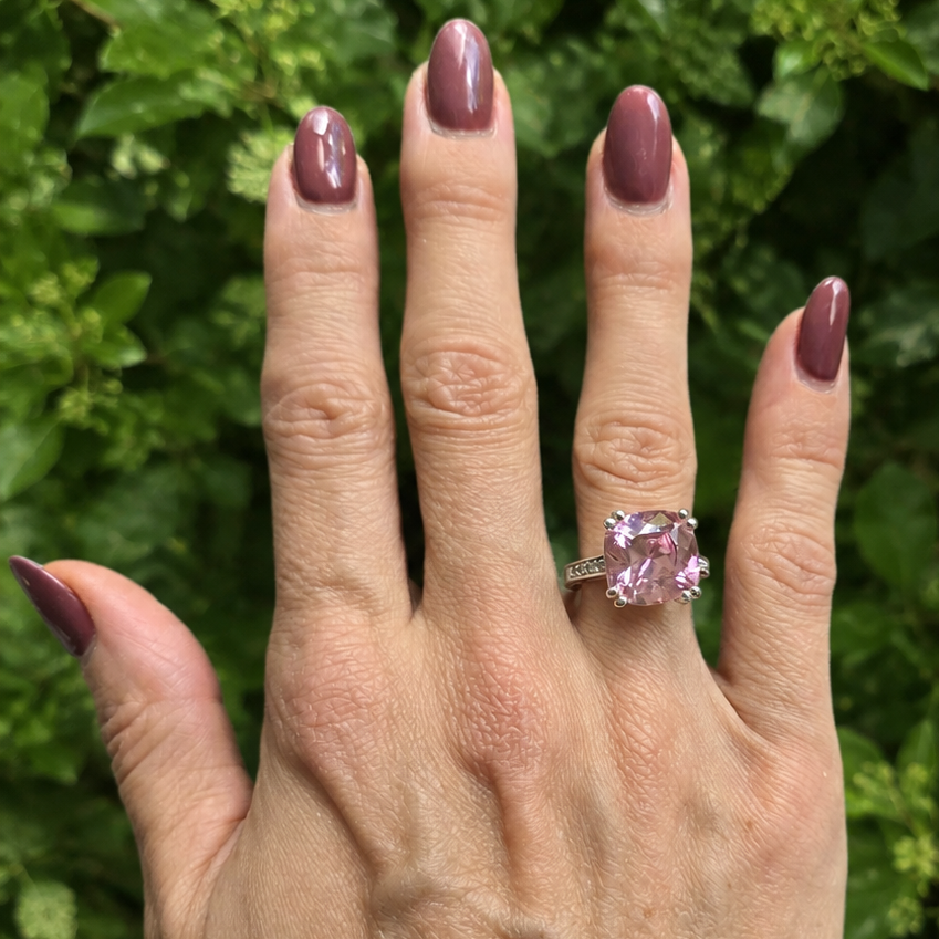 Vintage Pink Crystal Ring Size 5.75