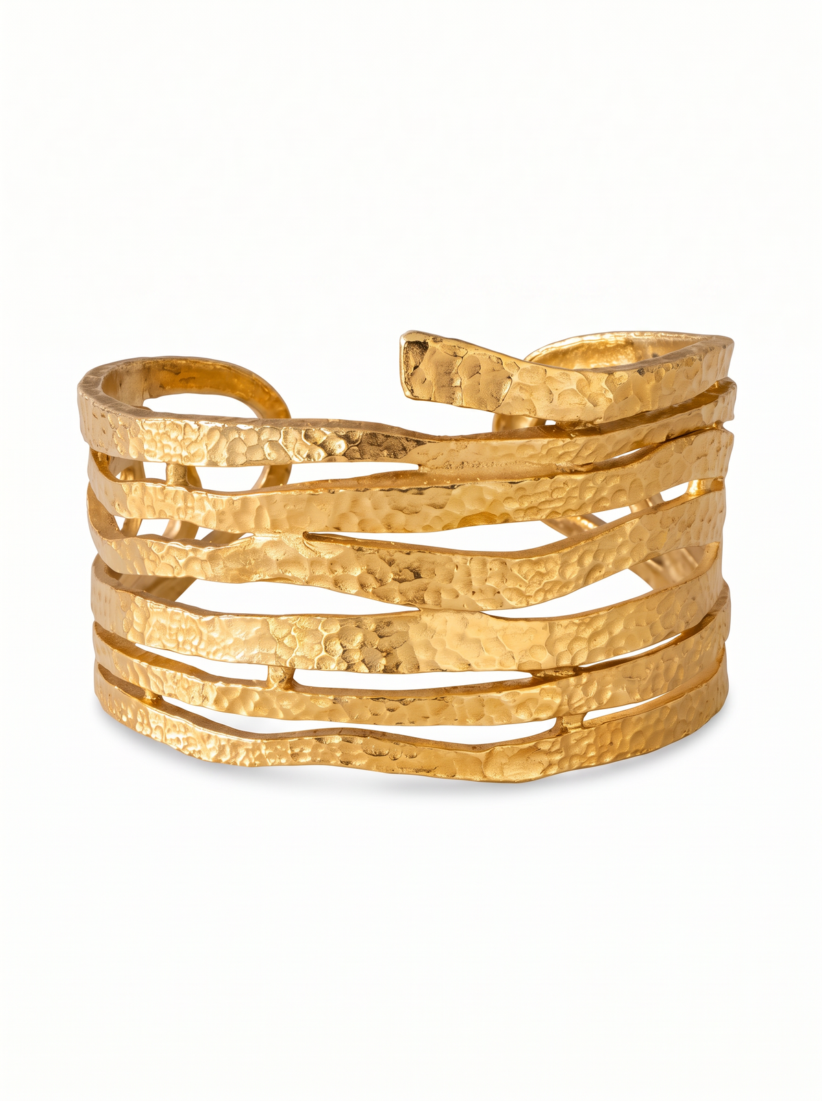 Vintage Designer Dolce Vita Hammered Gold-Tone Cuff