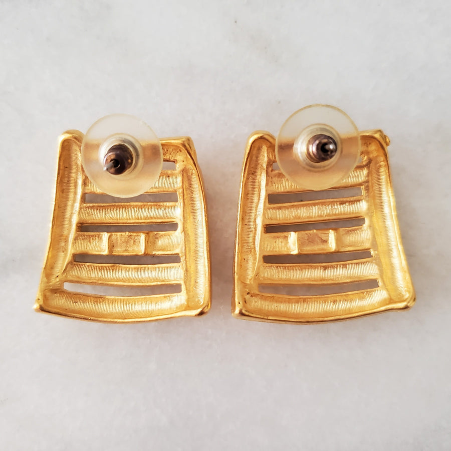 Classic Gold Square Earrings