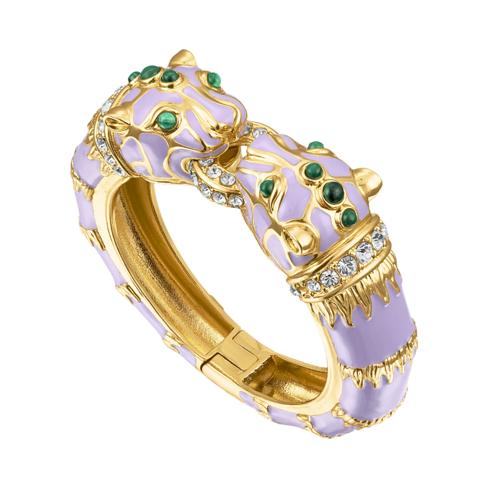 Kimono Dragon White Enamel Double Panther Bracelet